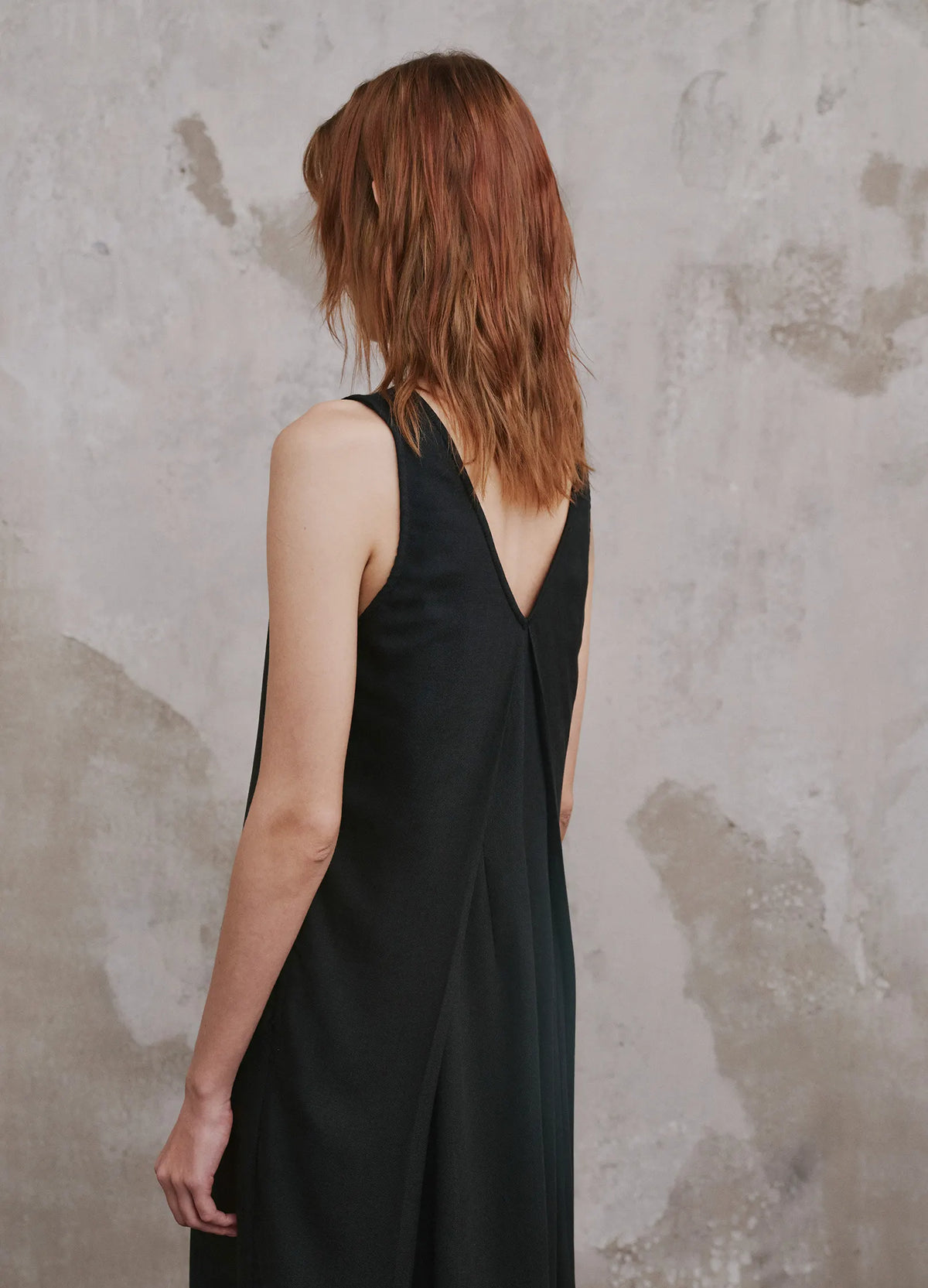 Folded V Neck Dress