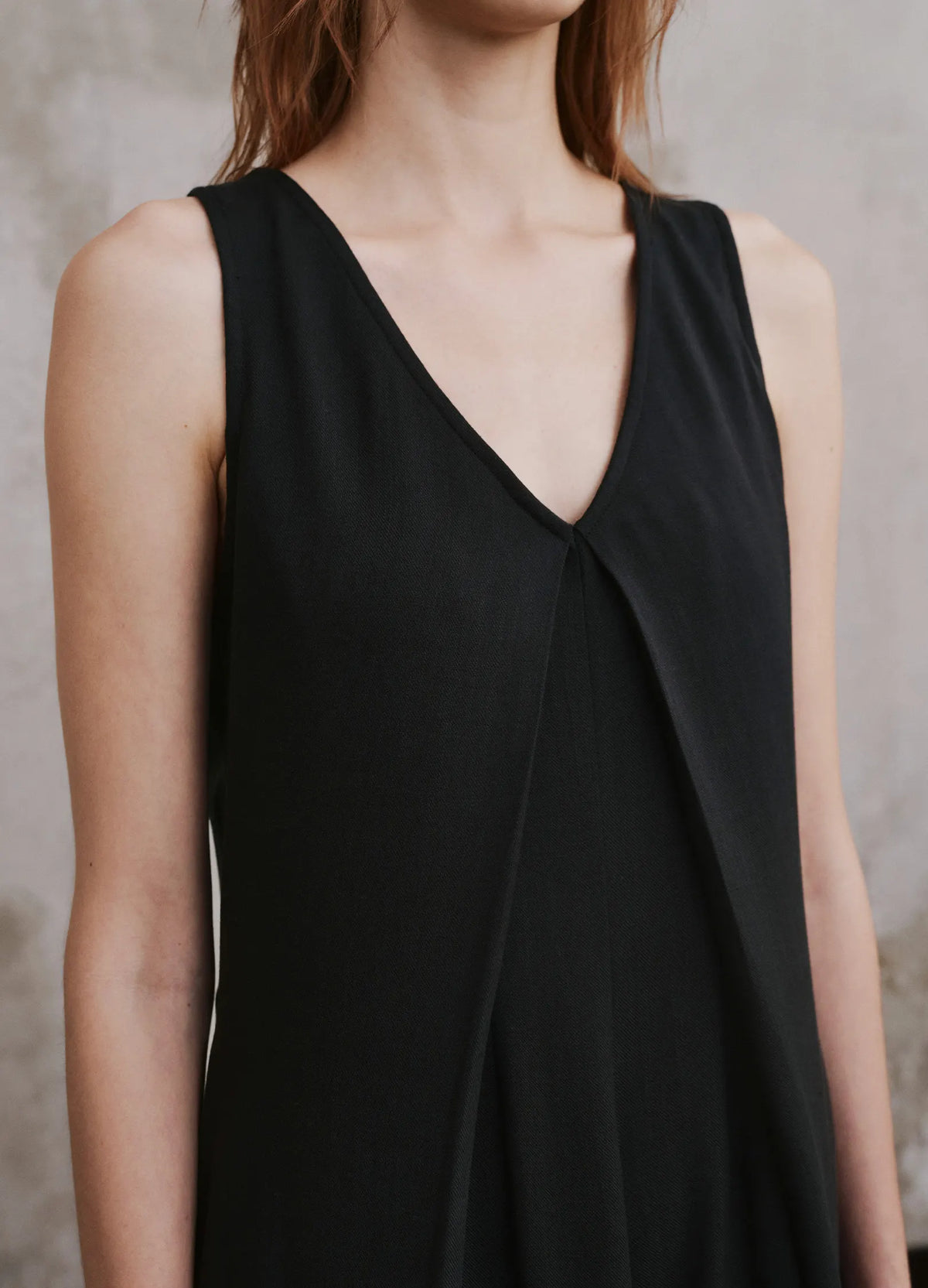 Folded V Neck Dress