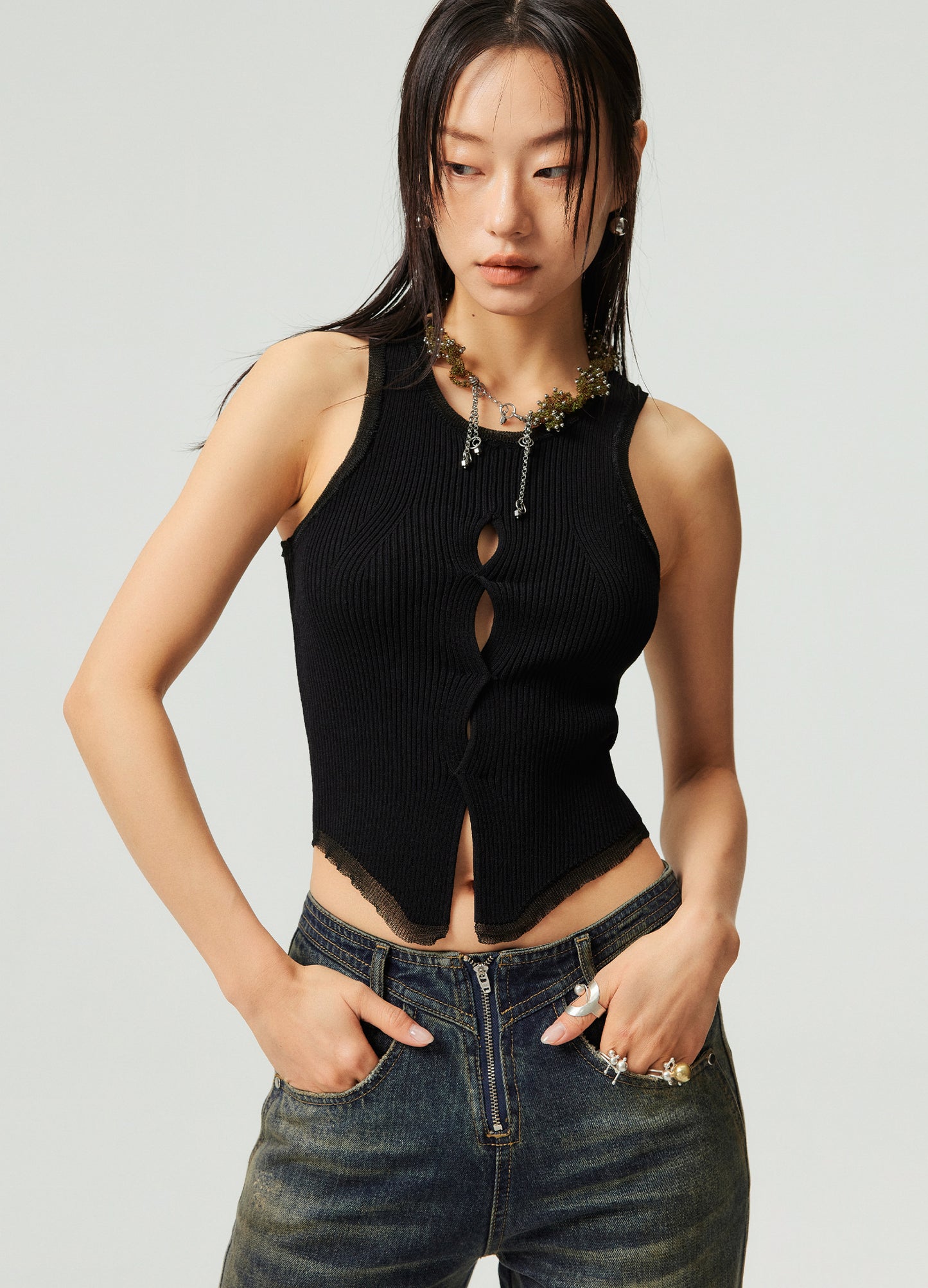 Hollow Knit Tank Top