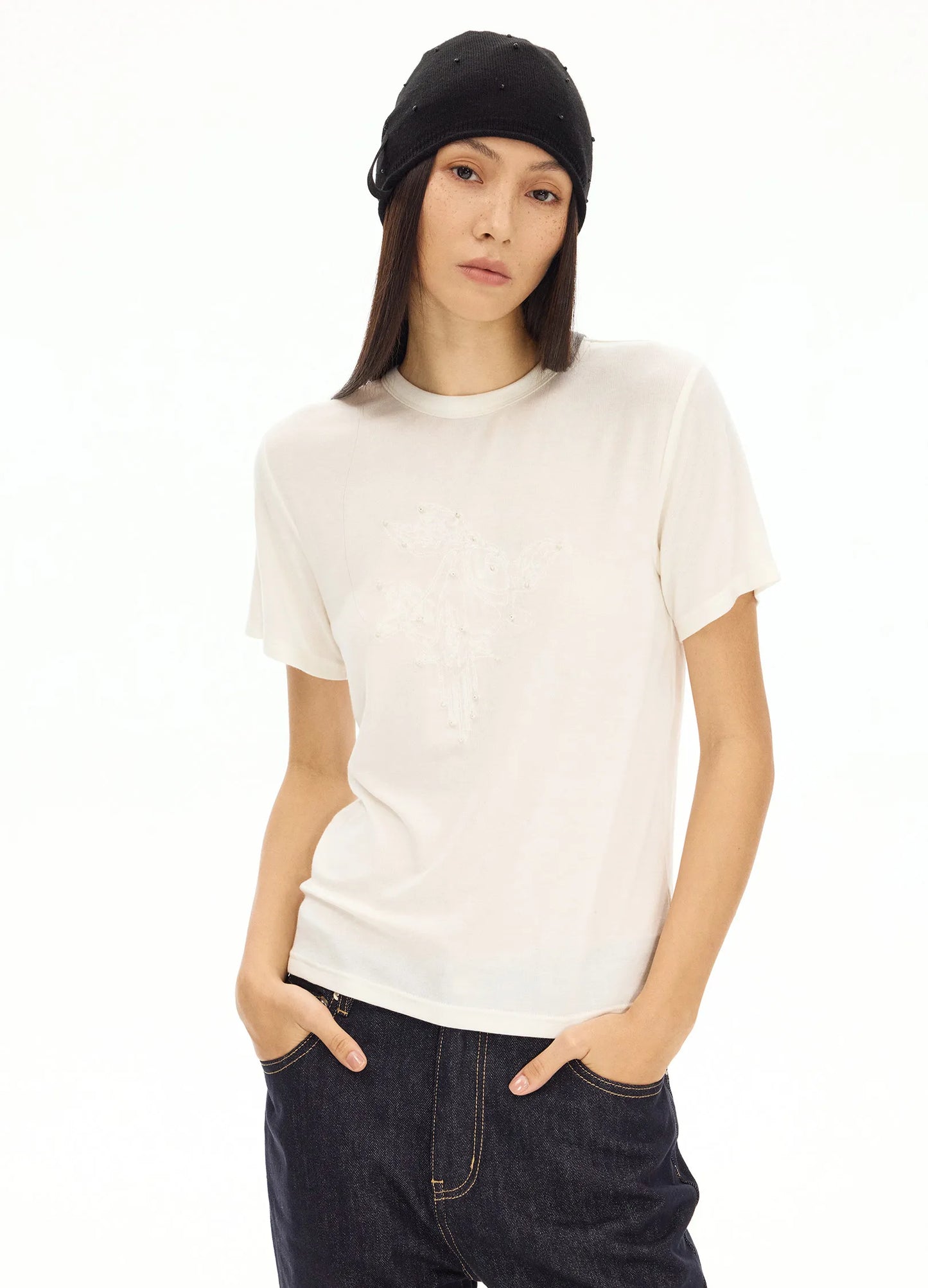 Hand-Studded Merino Wool Beanie