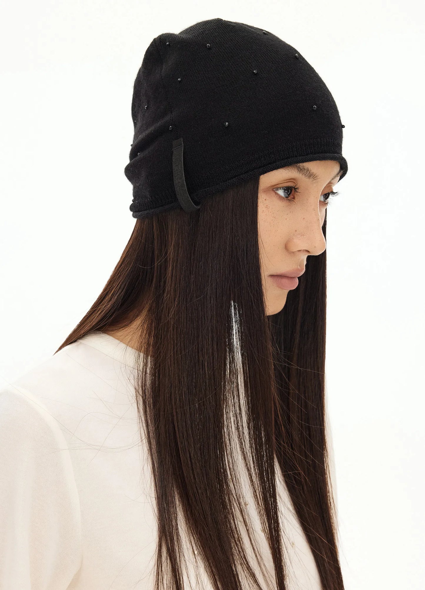 Hand-Studded Merino Wool Beanie