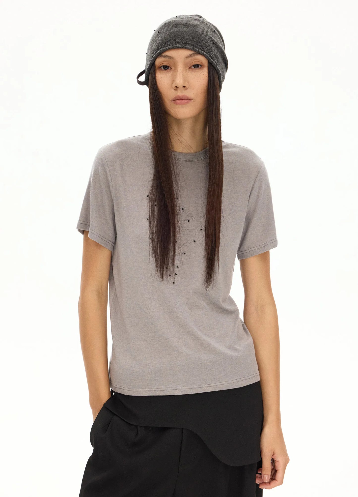 Hand-Studded Merino Wool Beanie