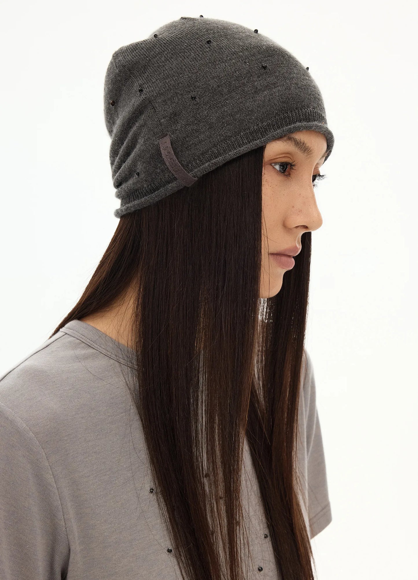 Hand-Studded Merino Wool Beanie