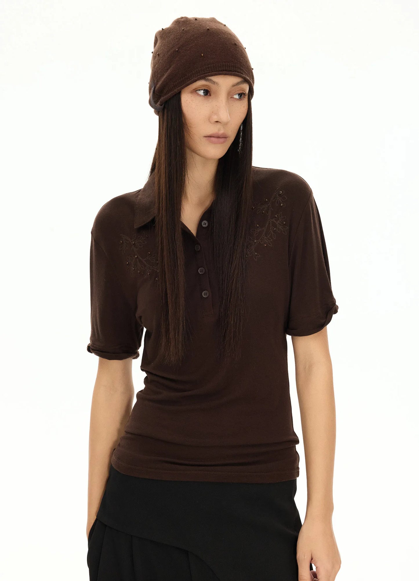 Hand-Studded Merino Wool Beanie