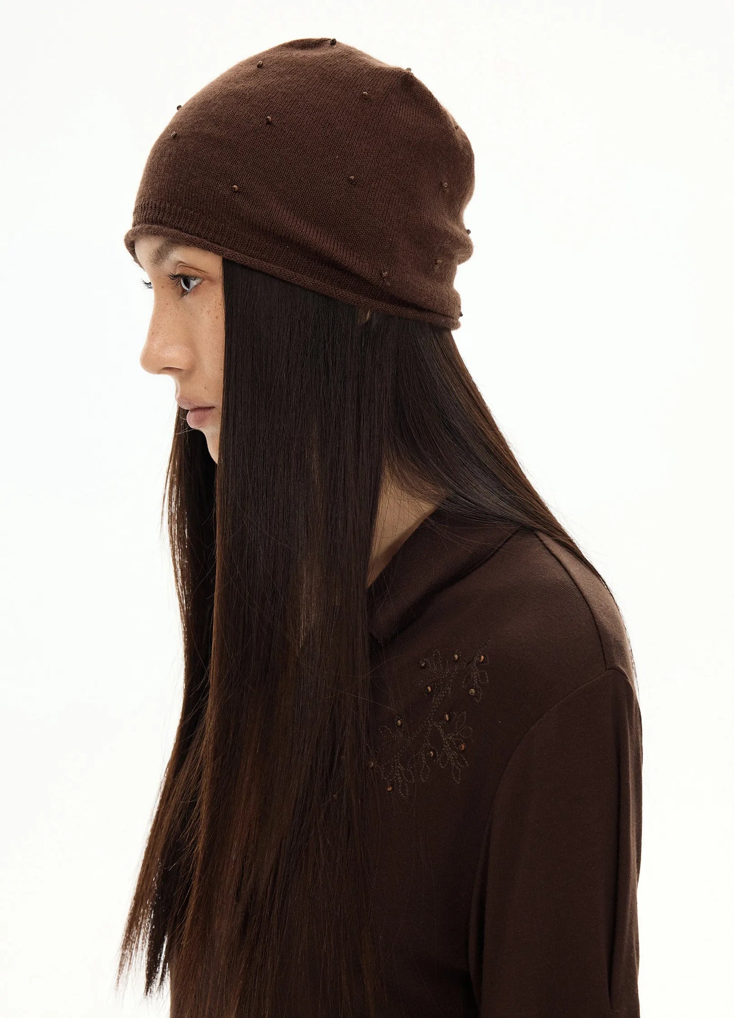Hand-Studded Merino Wool Beanie