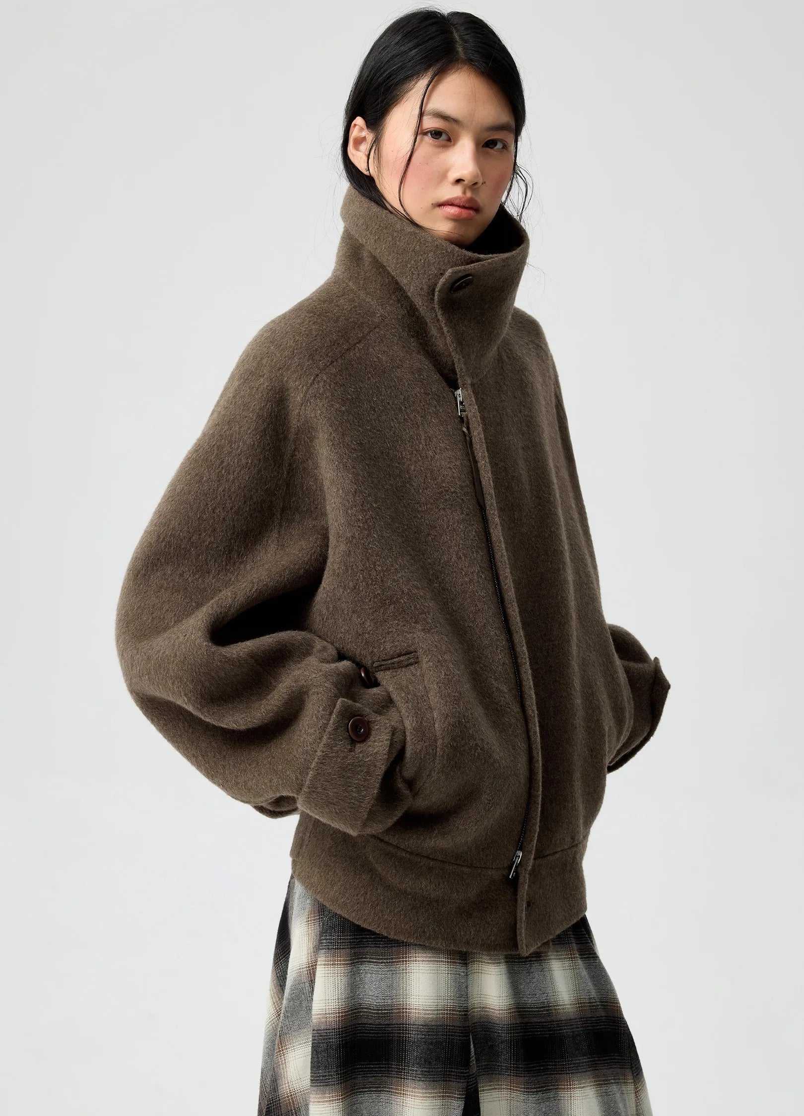 High Neck Wool Jacket – VERSEAS High Neck Wool Jacket – VERSEAS