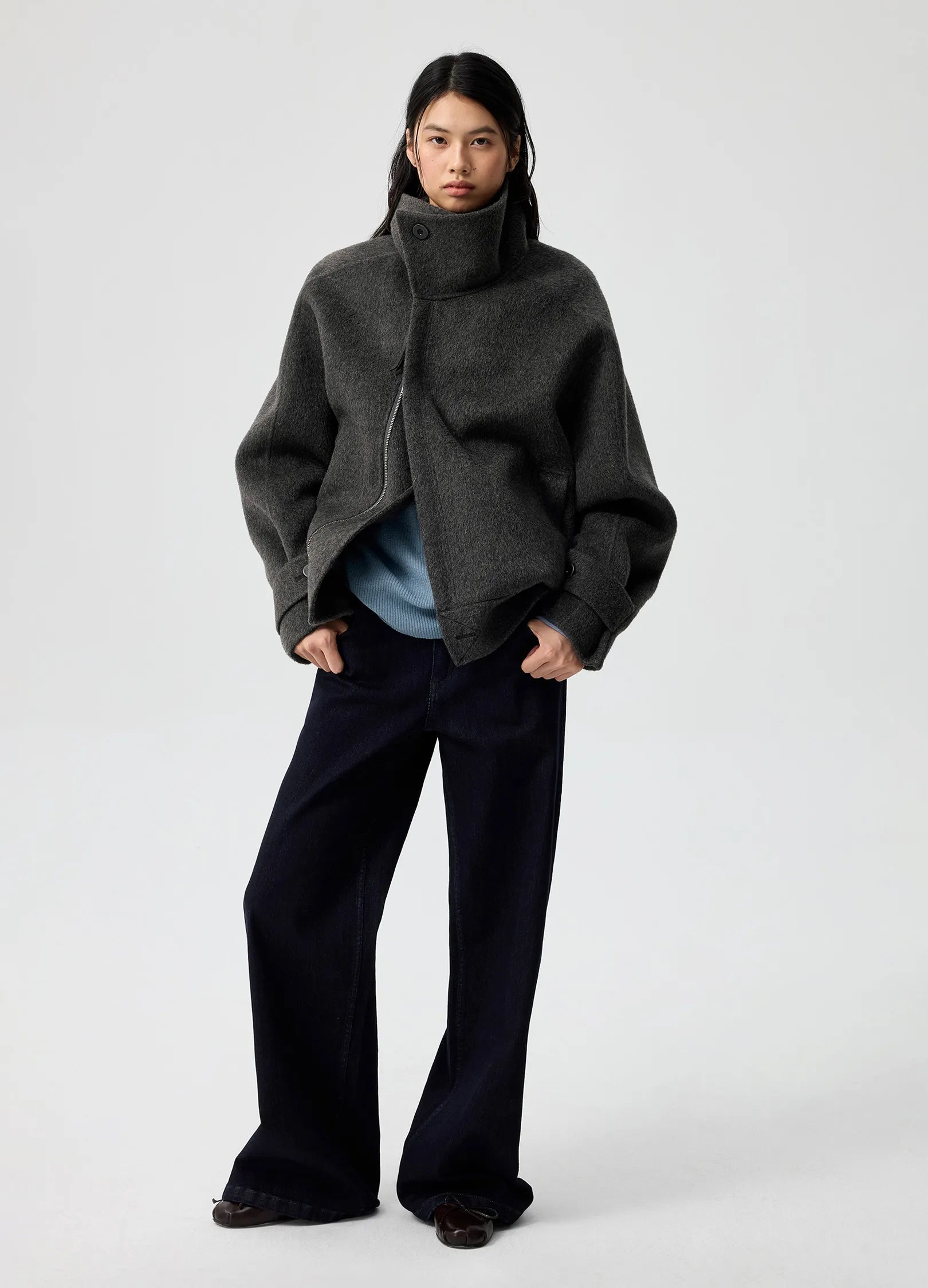 High Neck Wool Jacket – VERSEAS