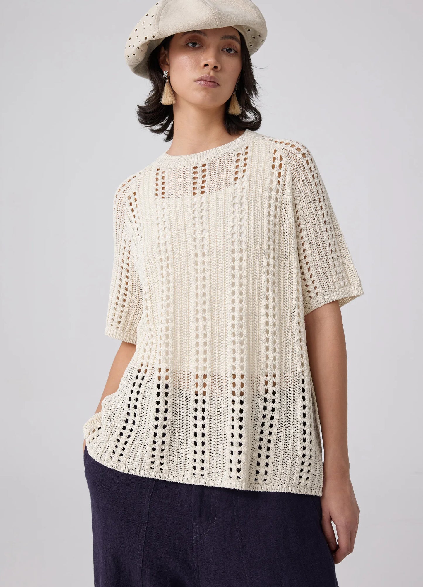 Hollow Crochet Tee