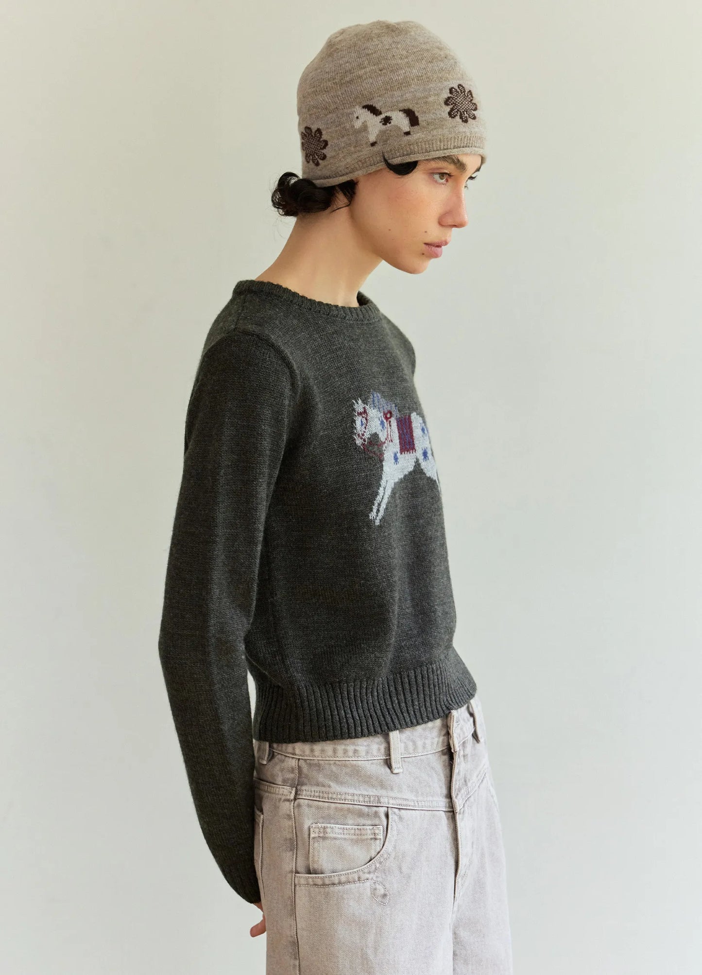 Jacquard Pony Beanie