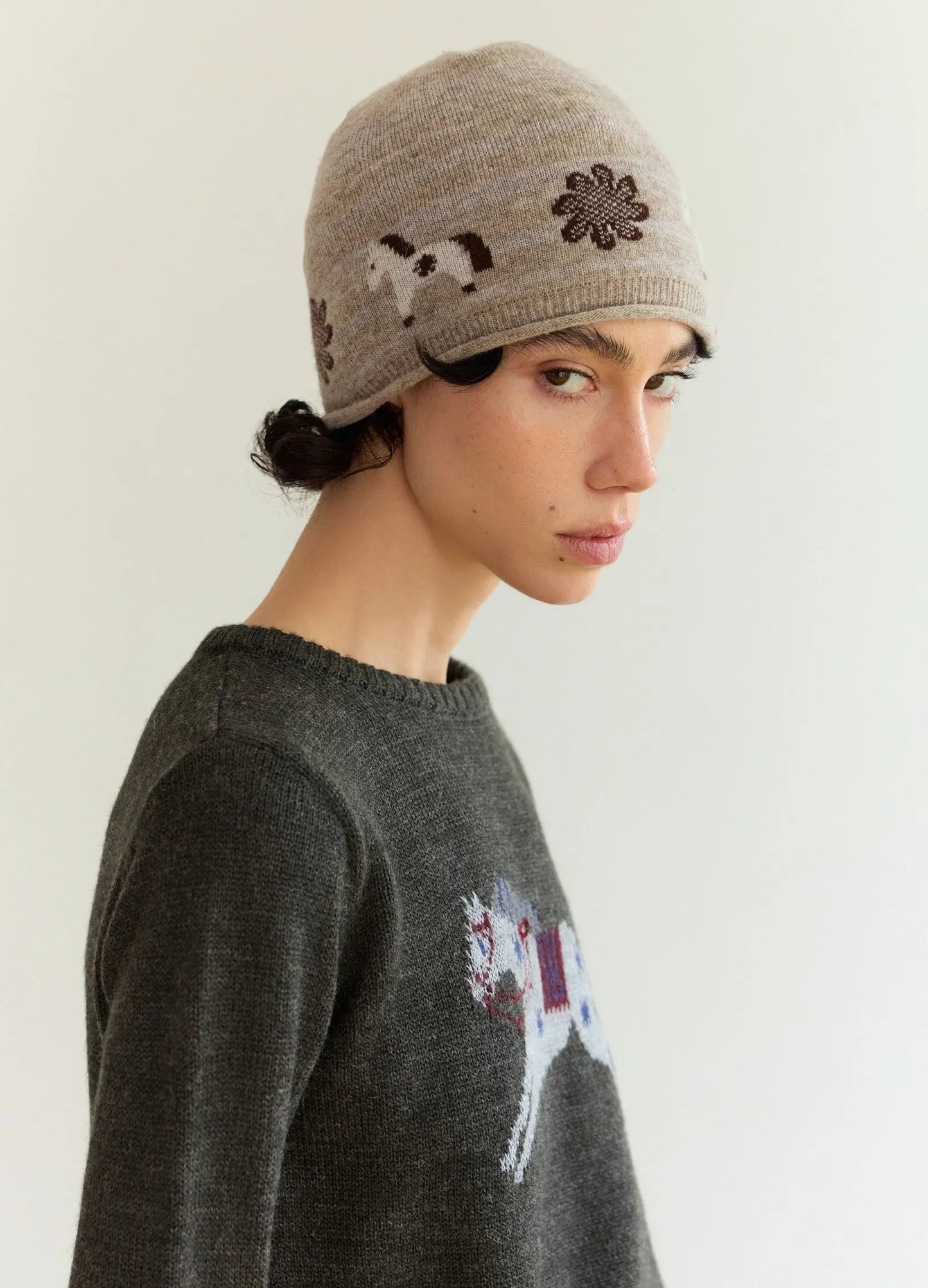 Jacquard Pony Beanie