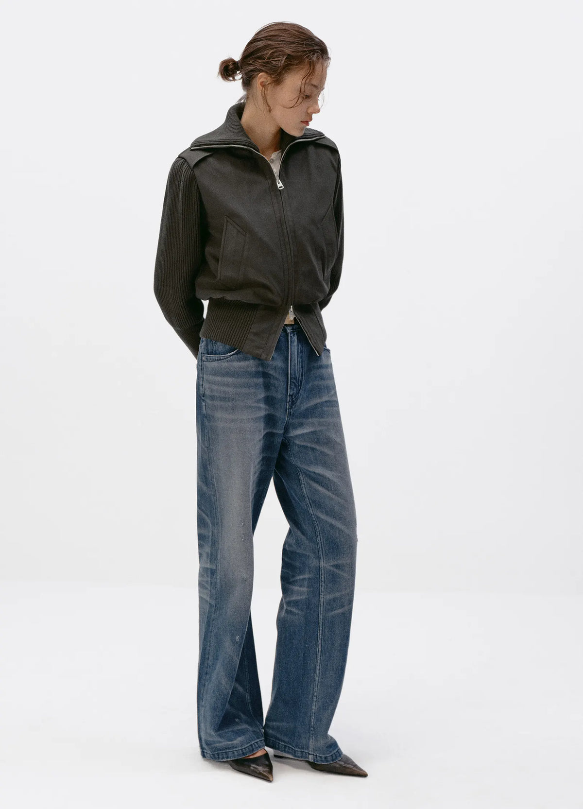 Knit Panel Jacket