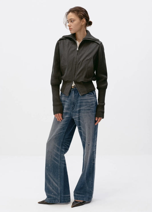 Knit Panel Jacket