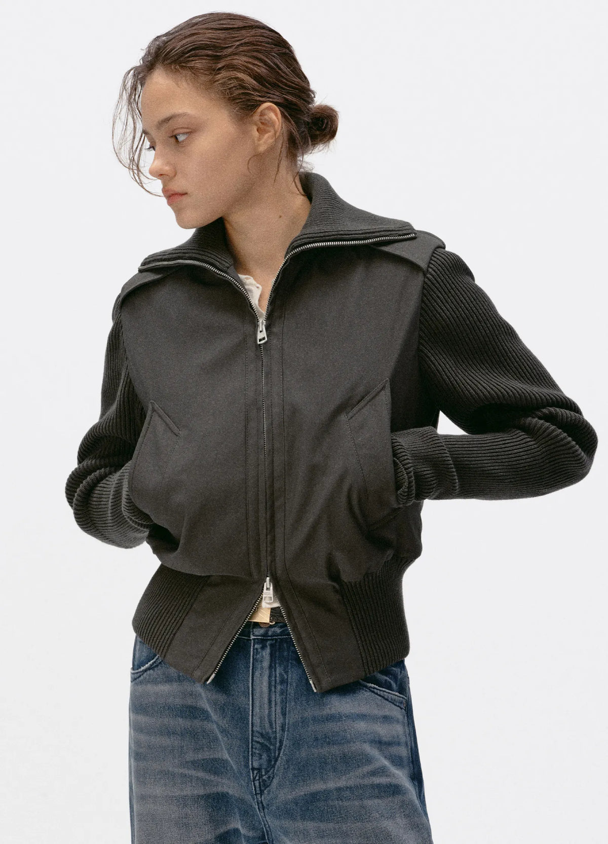 Knit Panel Jacket