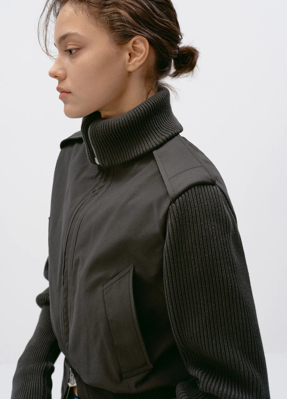 Knit Panel Jacket
