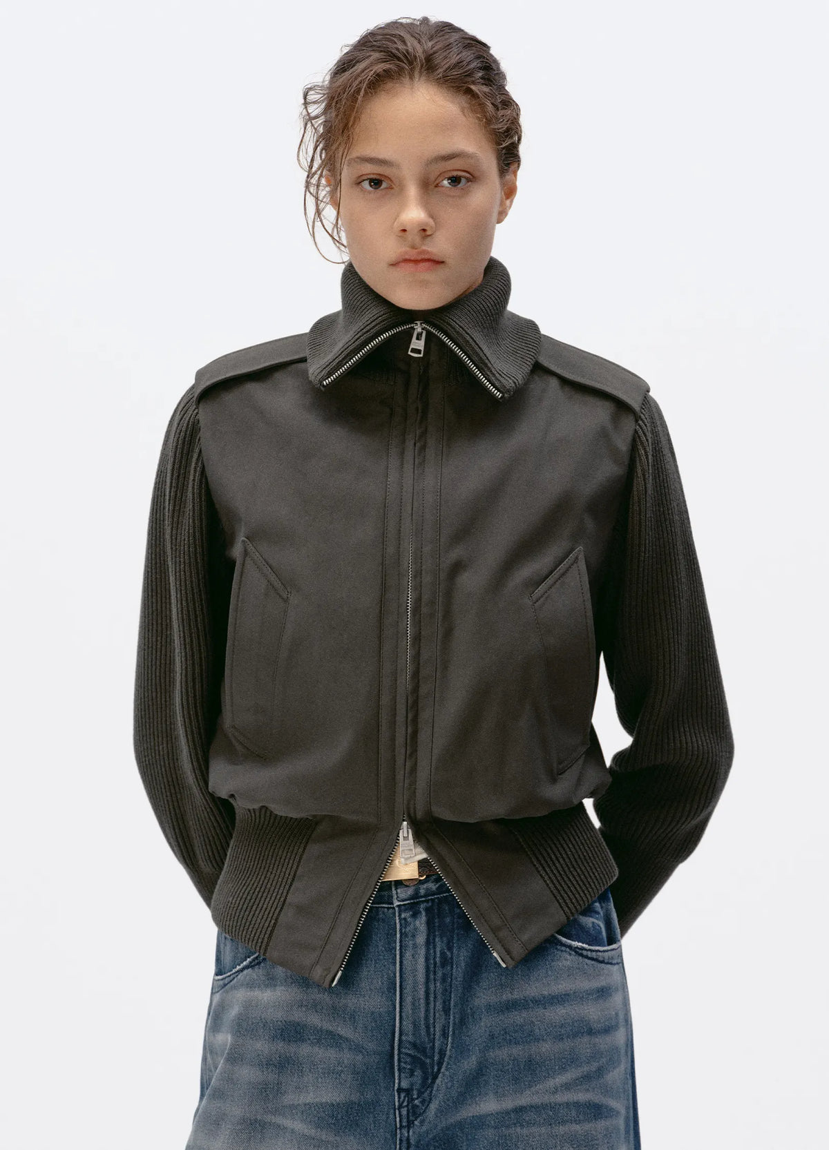 Knit Panel Jacket