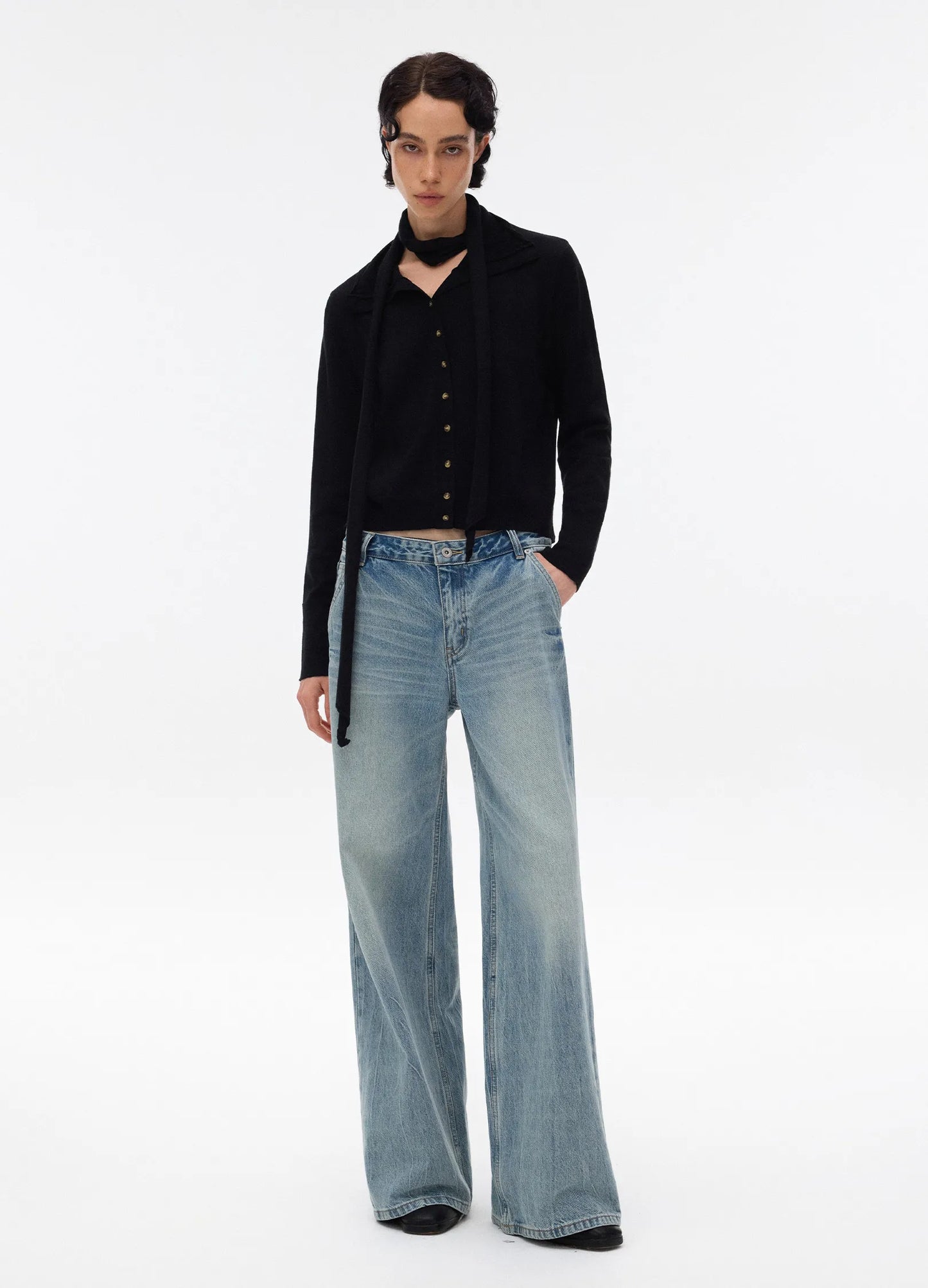 Layered Knit Wool Cardigan