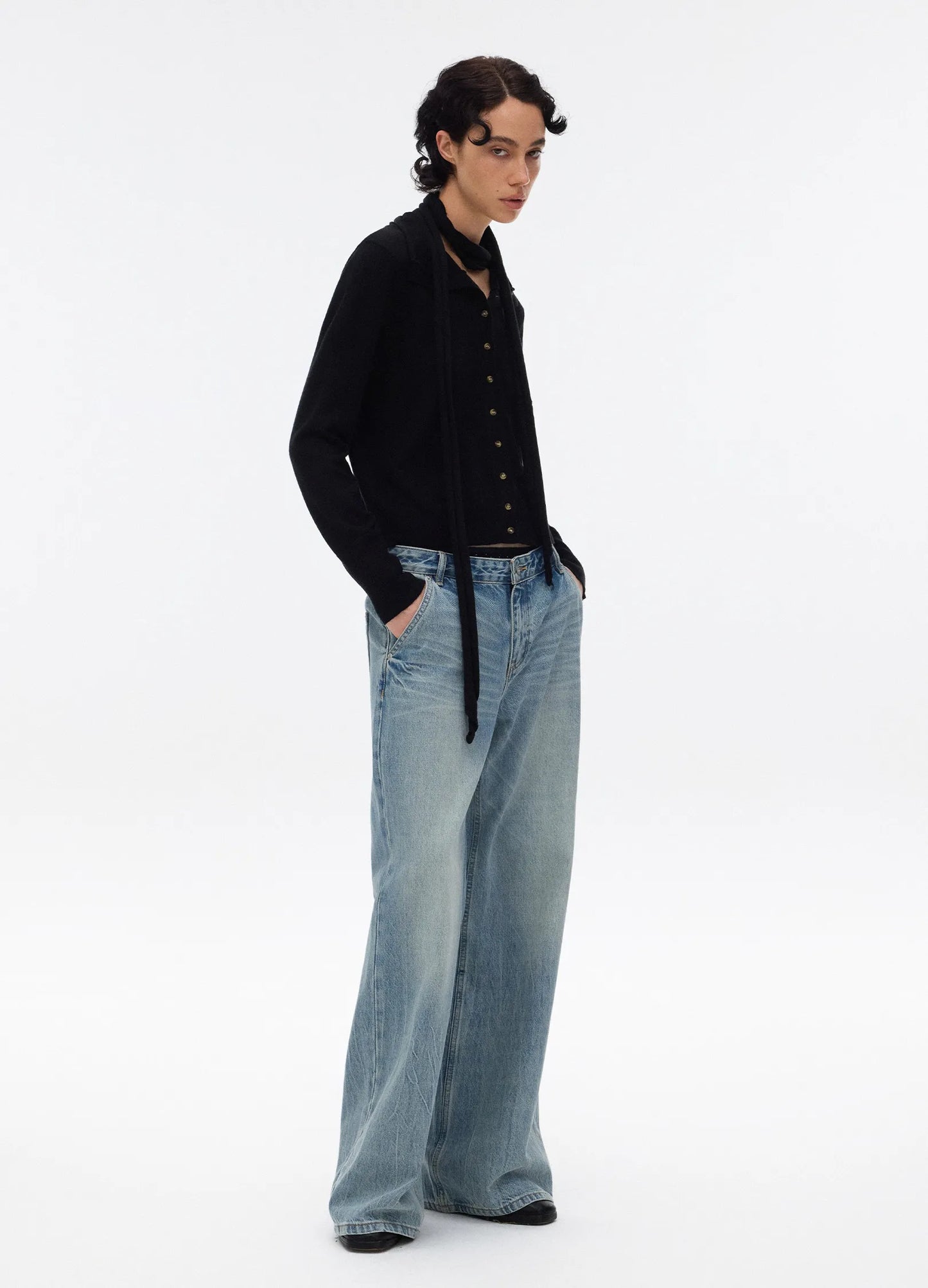 Layered Knit Wool Cardigan