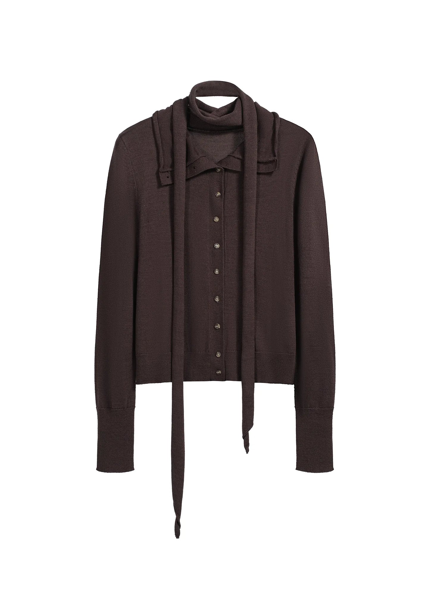 Layered Knit Wool Cardigan