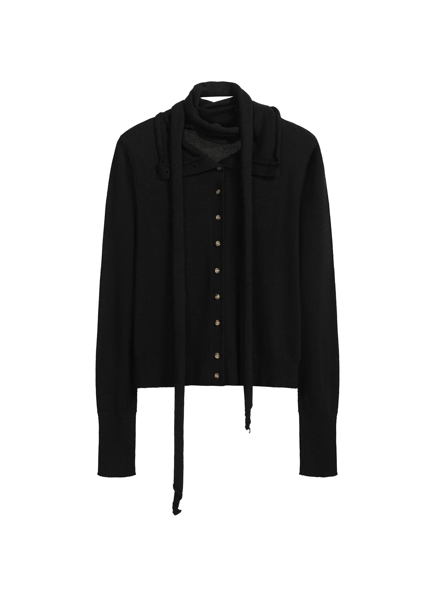 Layered Knit Wool Cardigan