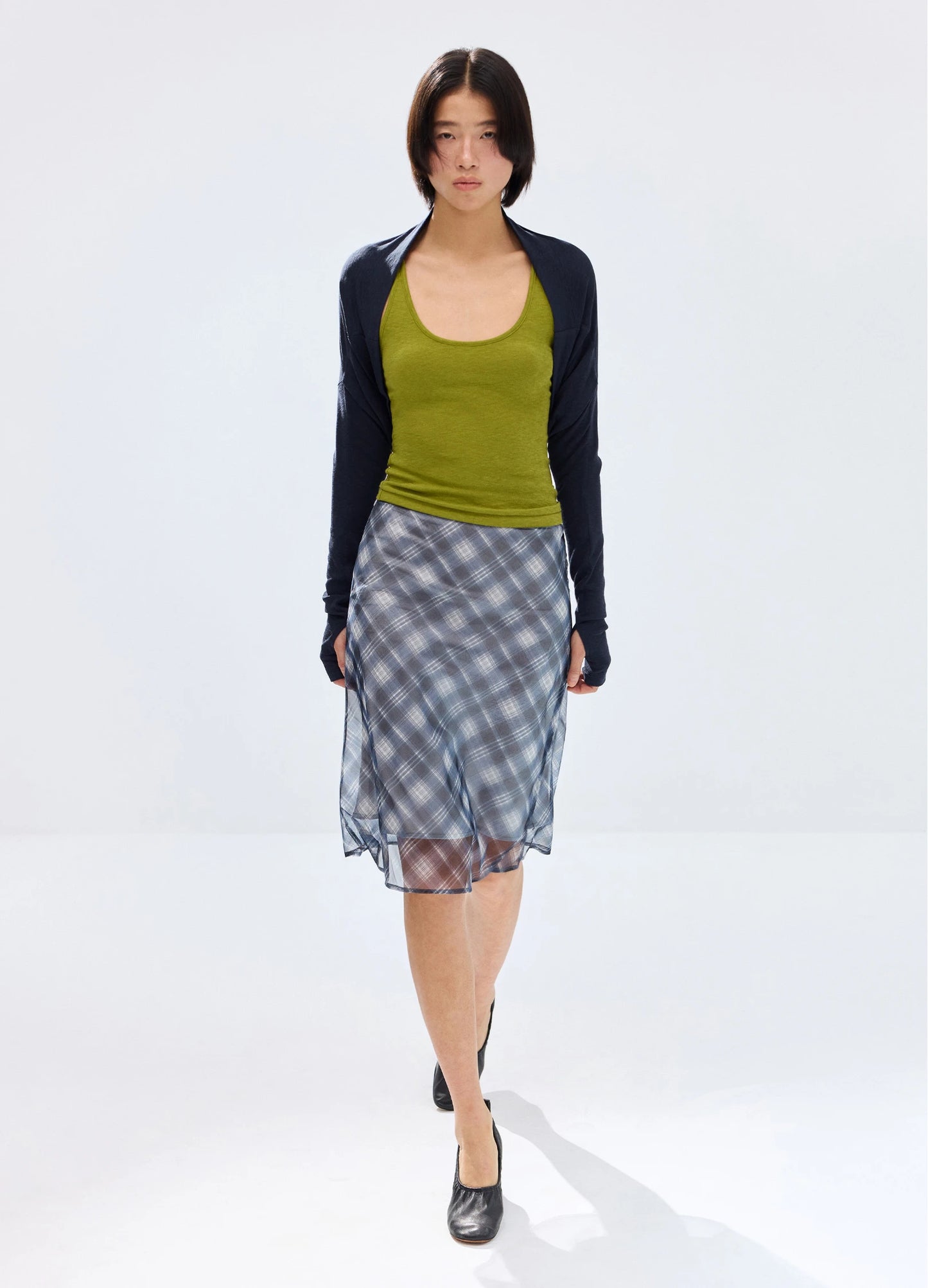 Layered Plaid Skirt