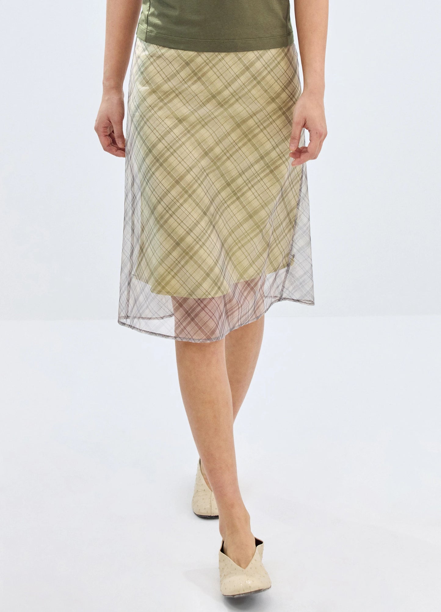 Layered Plaid Skirt