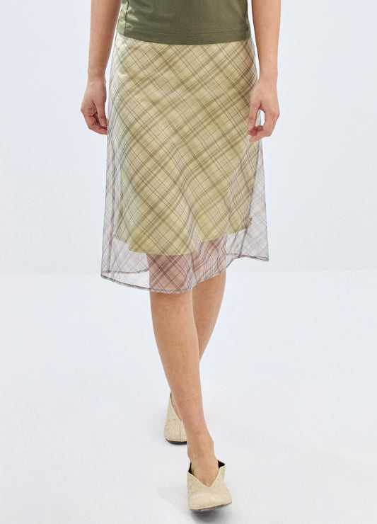 Layered Plaid Skirt