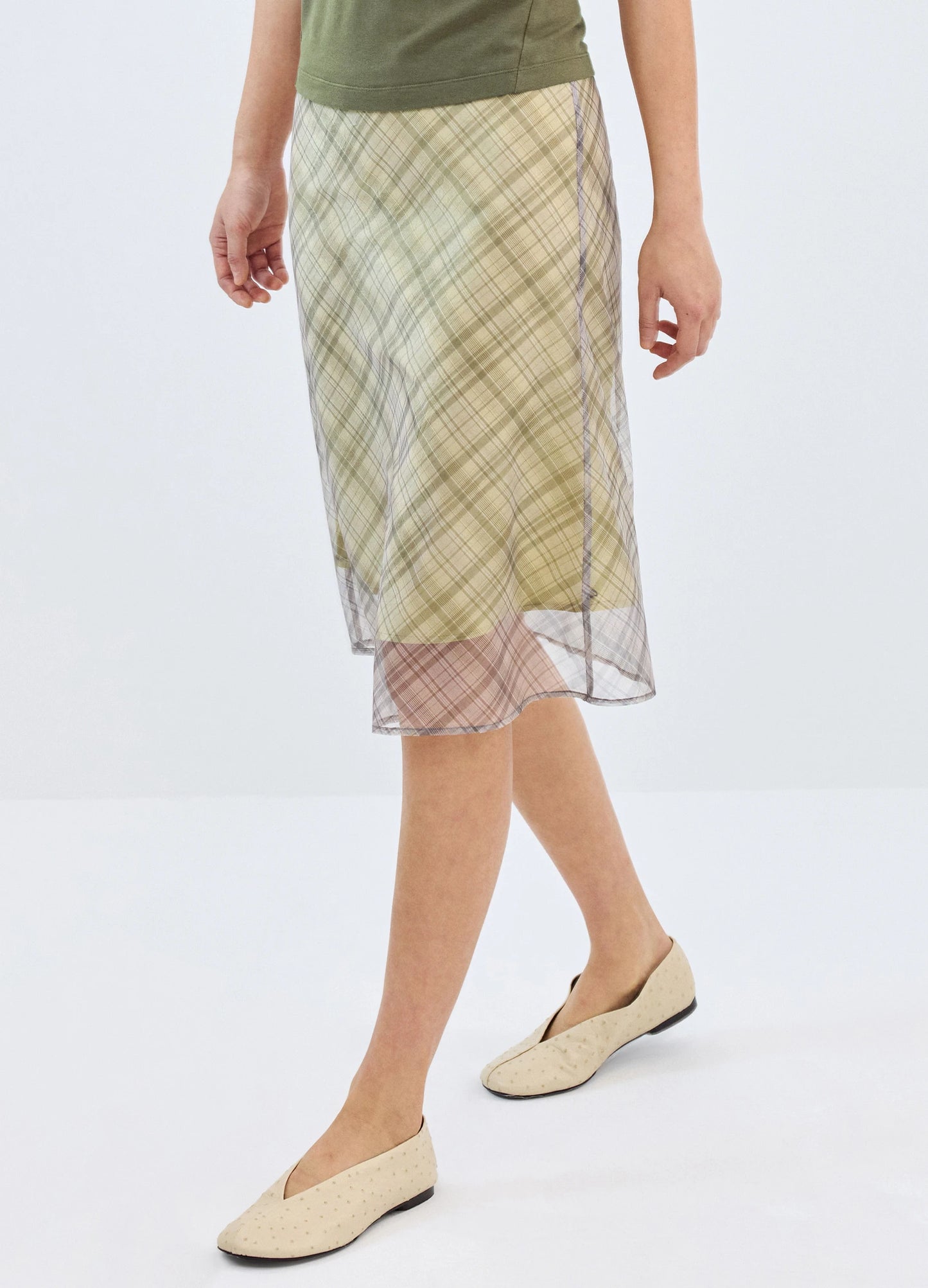 Layered Plaid Skirt
