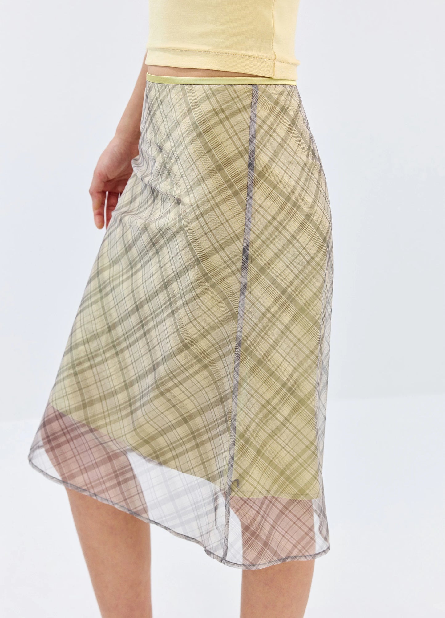 Layered Plaid Skirt