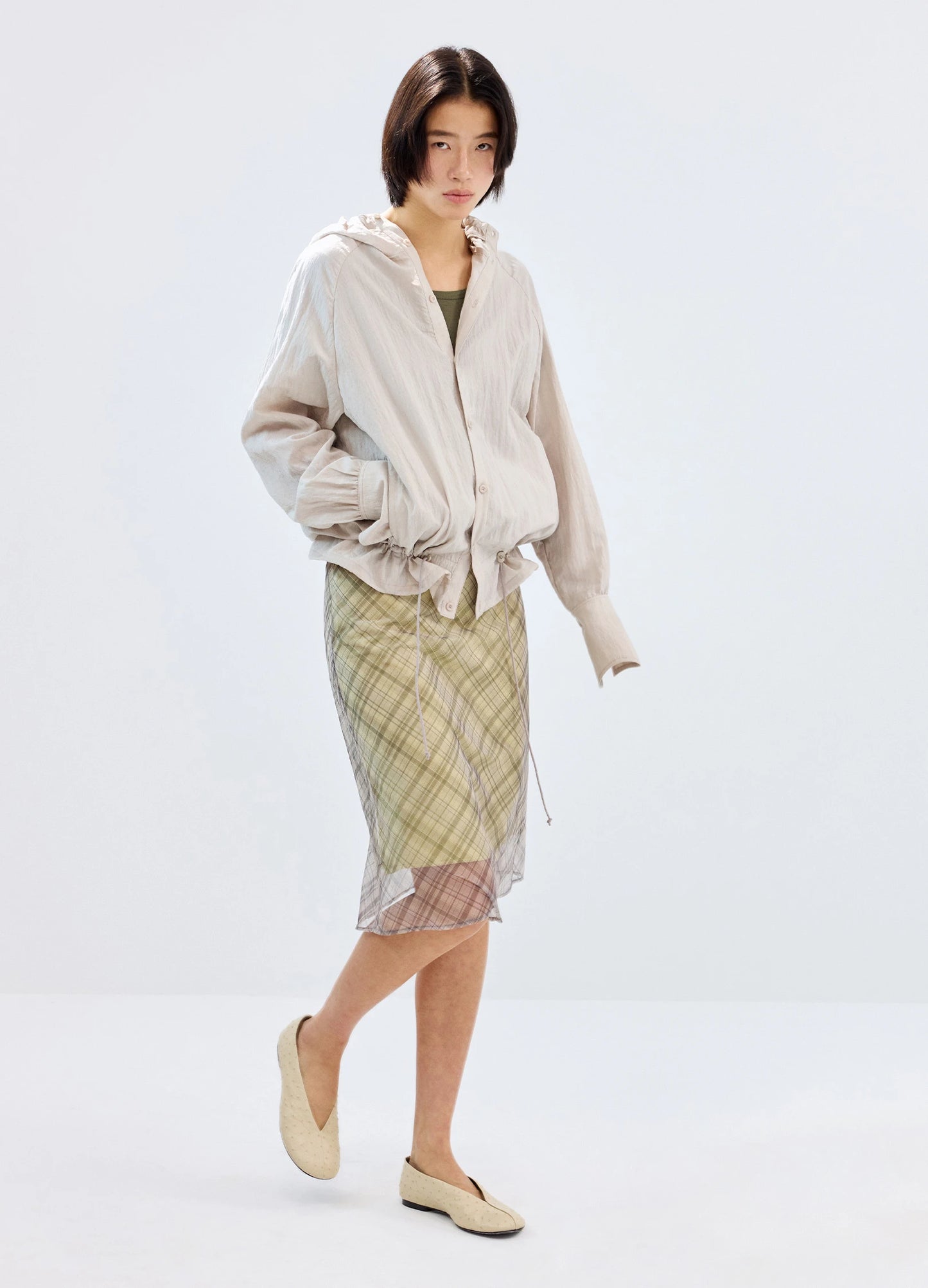 Layered Plaid Skirt