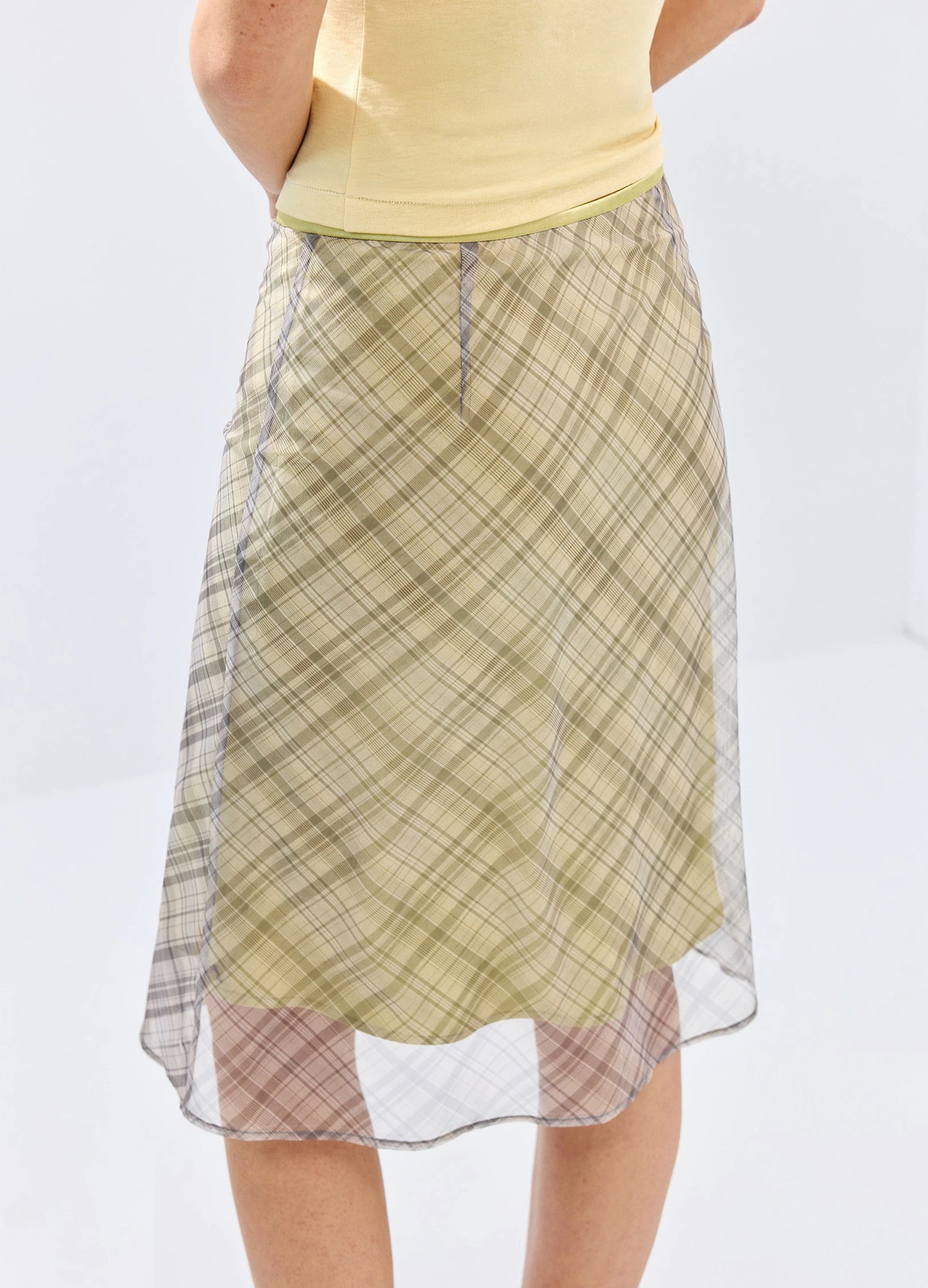 Layered Plaid Skirt