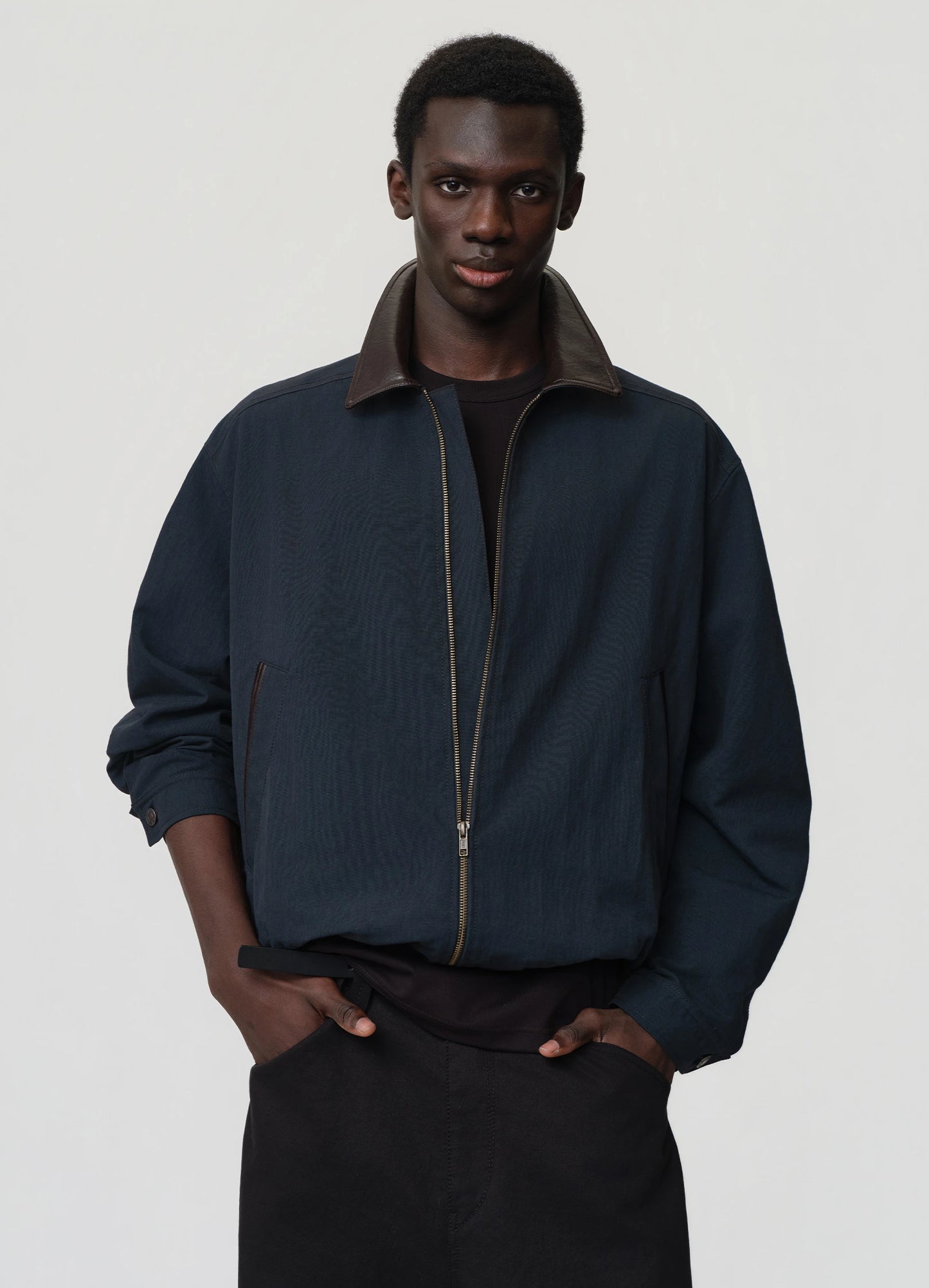 Leather Collar Jacket