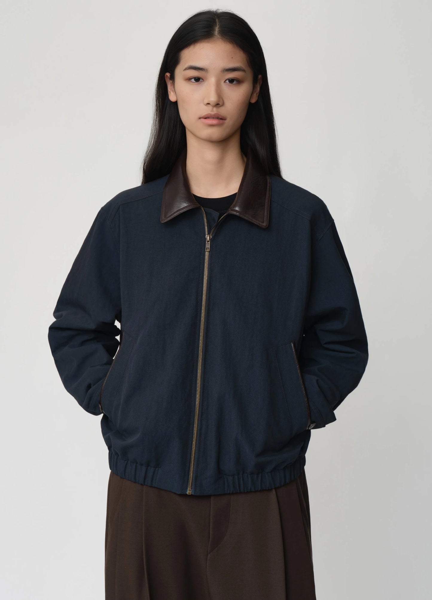 Leather Collar Jacket