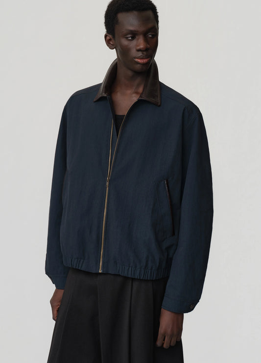 Leather Collar Jacket