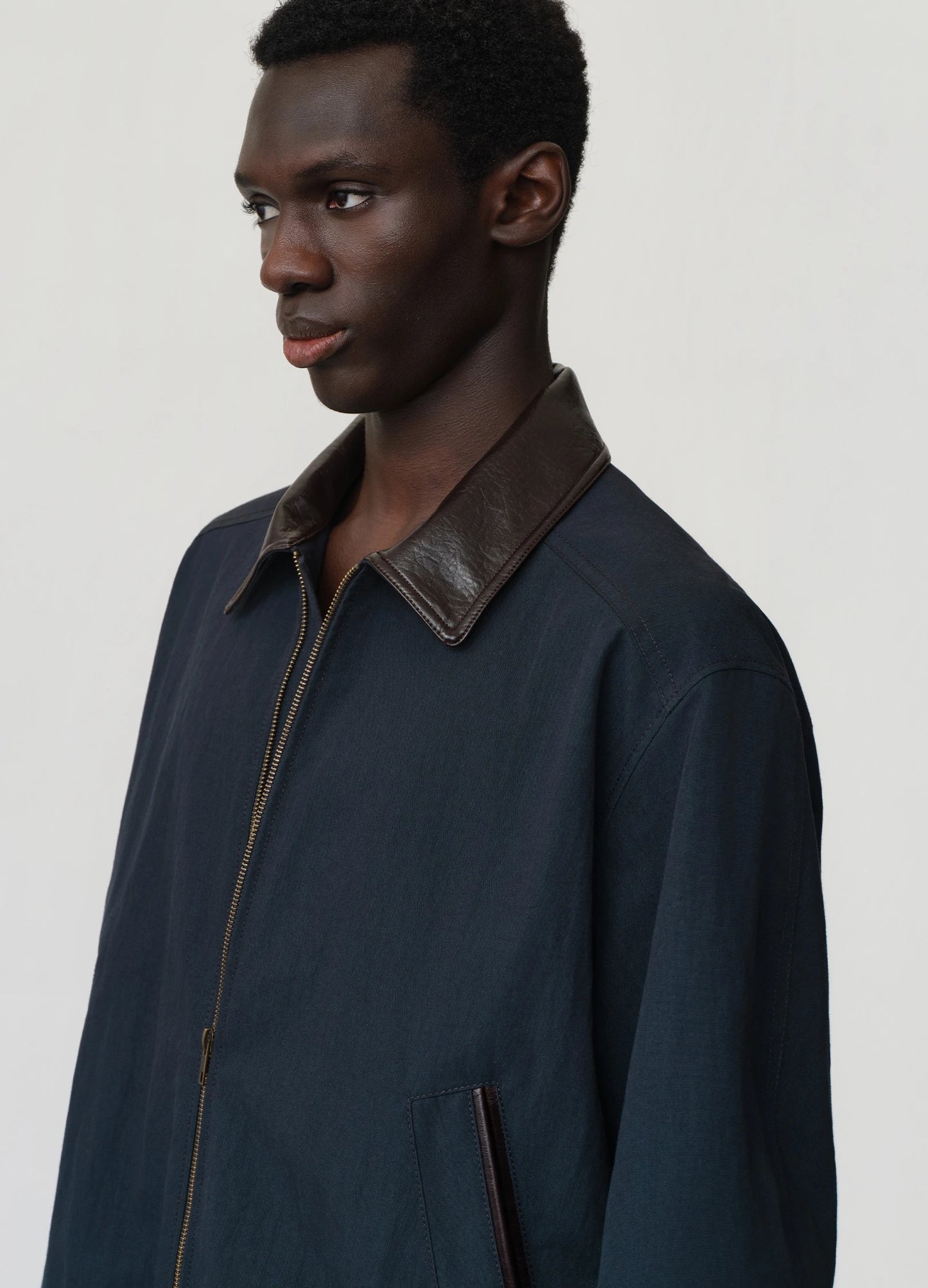 Leather Collar Jacket