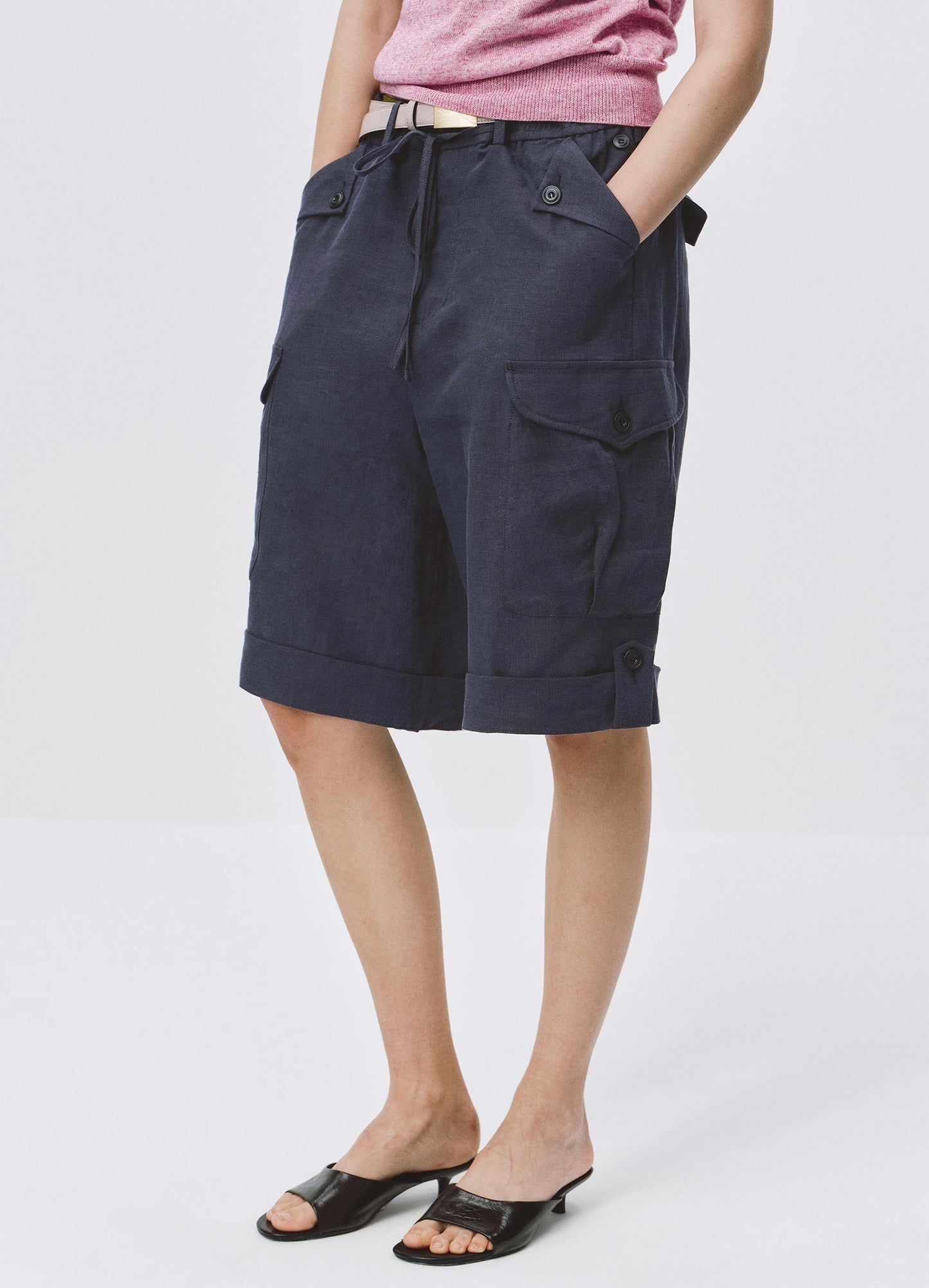Linen Cargo Shorts