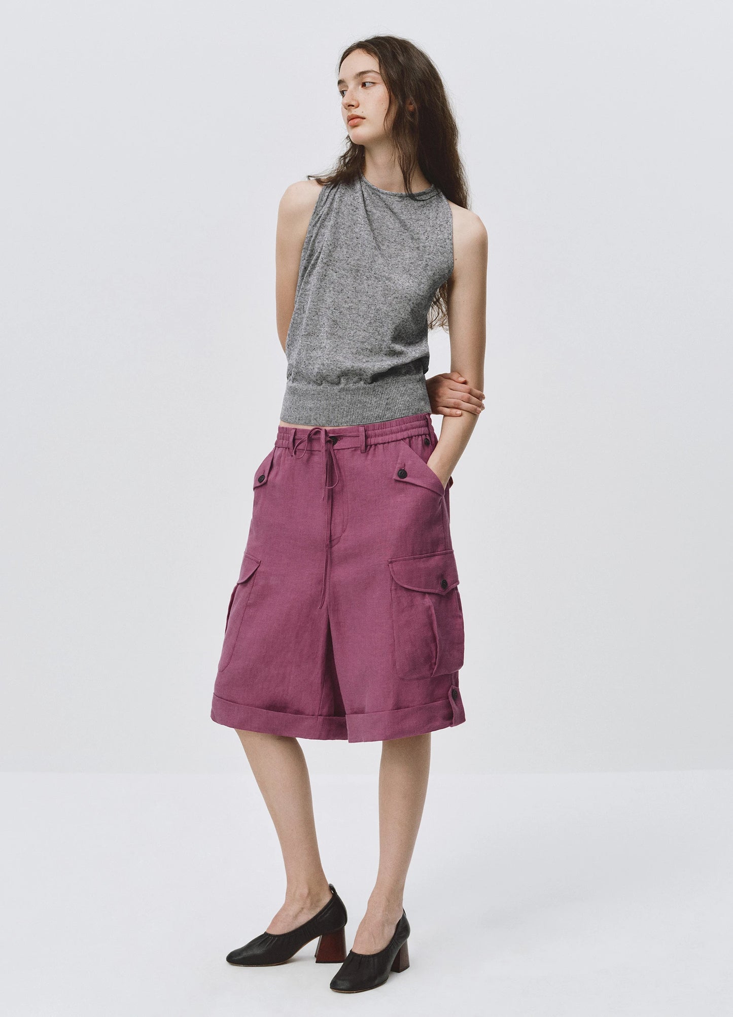 Linen Cargo Shorts