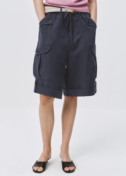 Linen Cargo Shorts