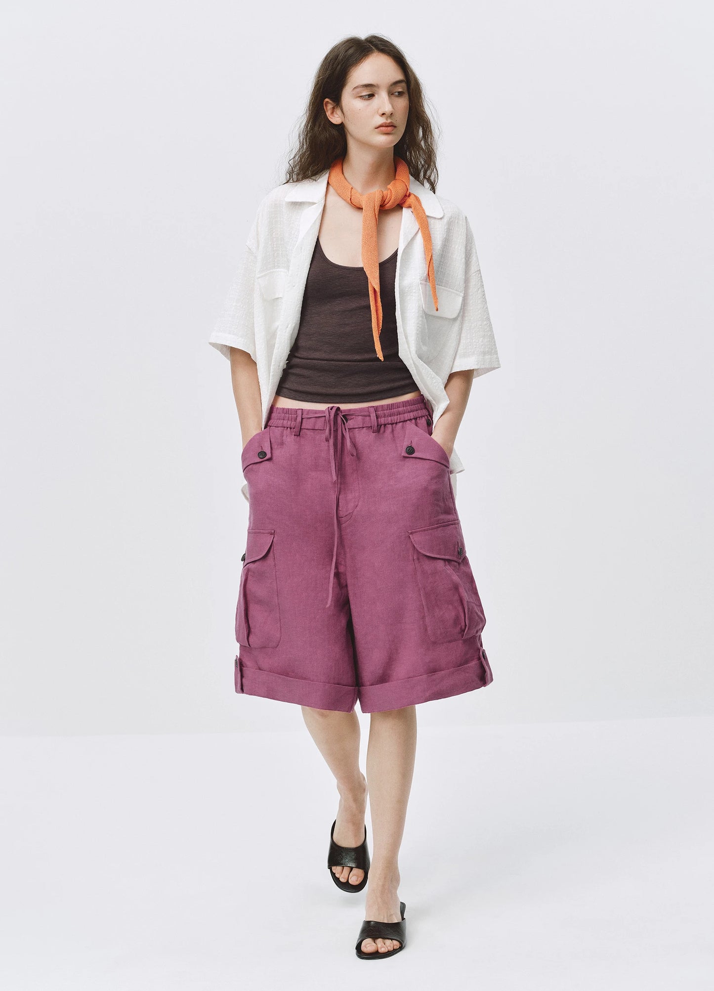 Linen Cargo Shorts