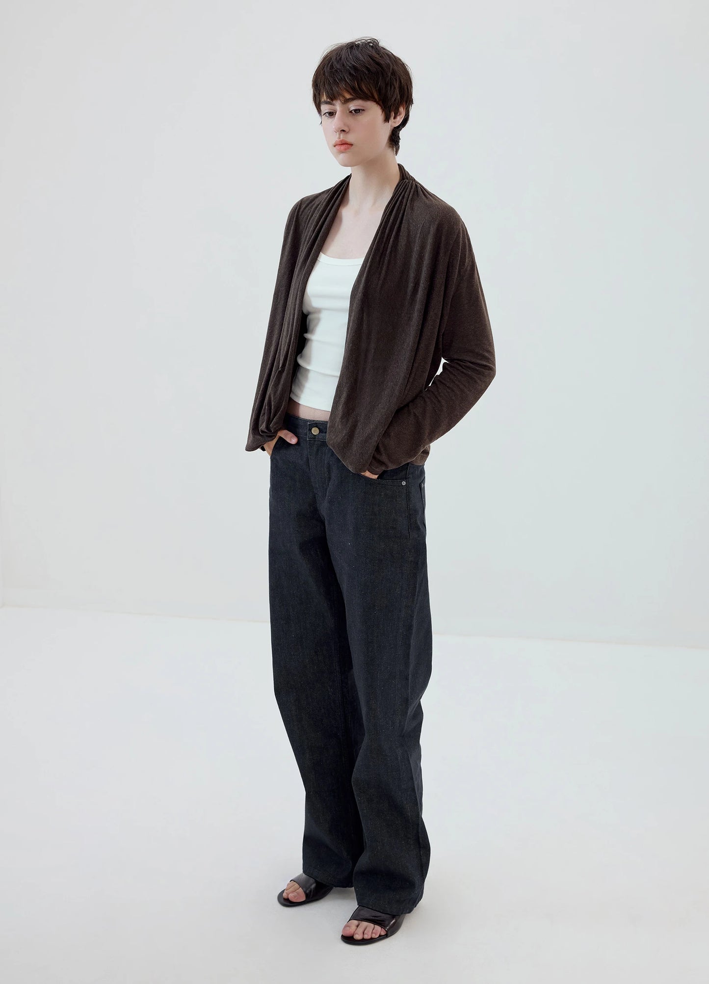 Linen Cowl Cardigan