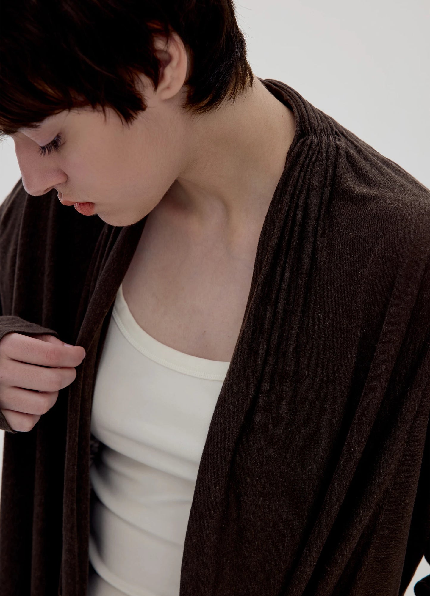 Linen Cowl Cardigan