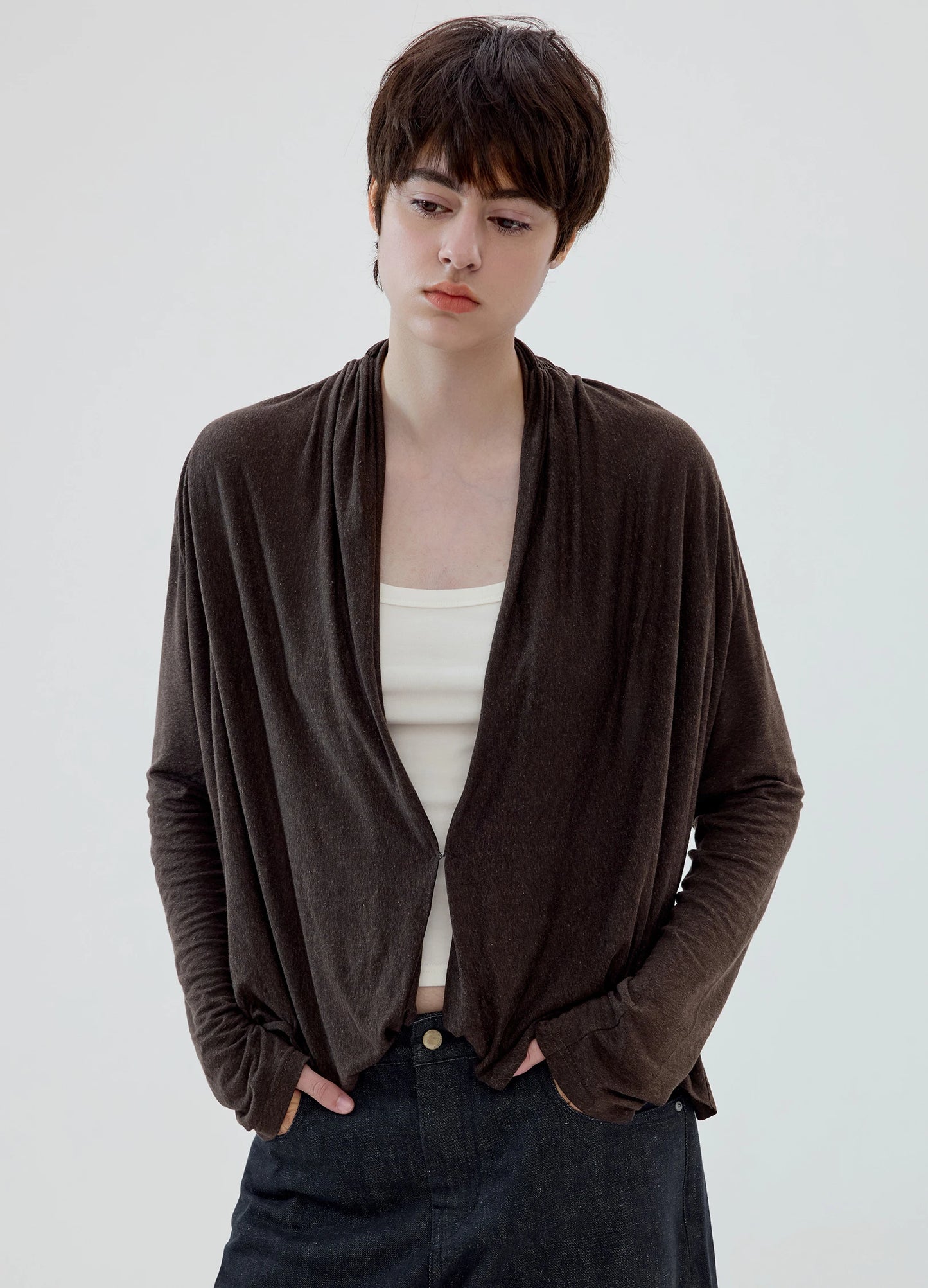 Linen Cowl Cardigan