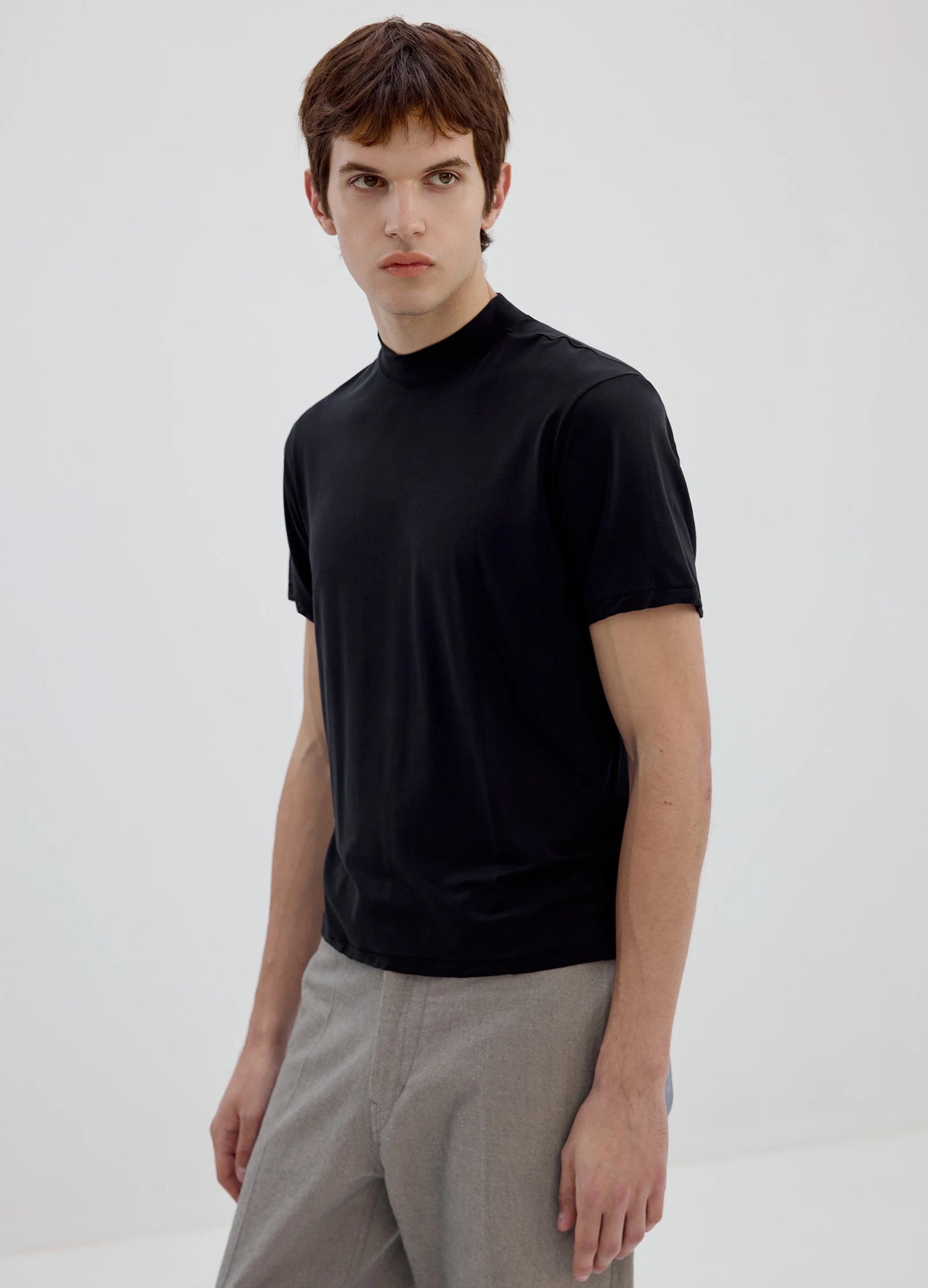 Merino Mock Neck Tee