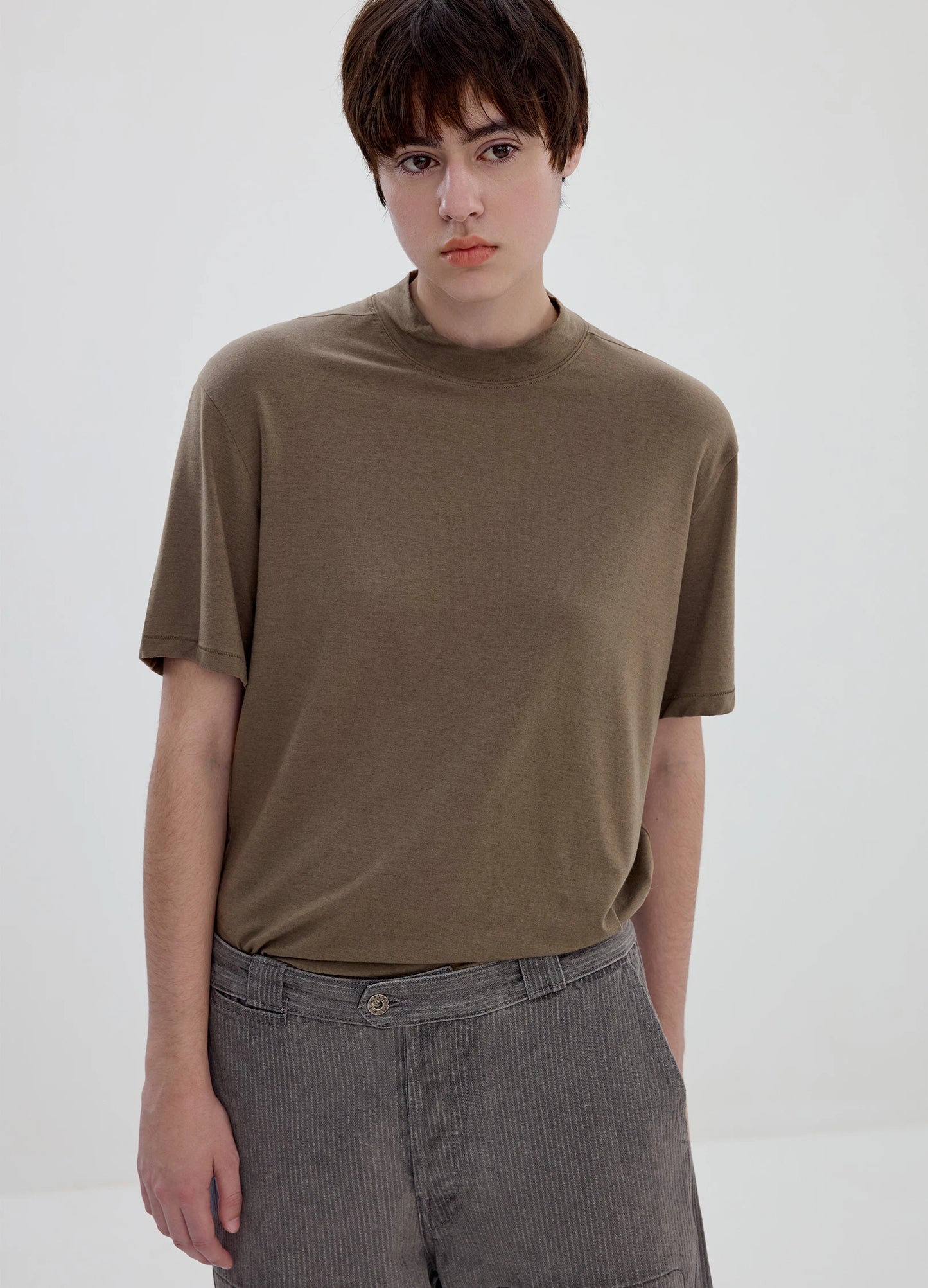 Merino Mock Neck Tee