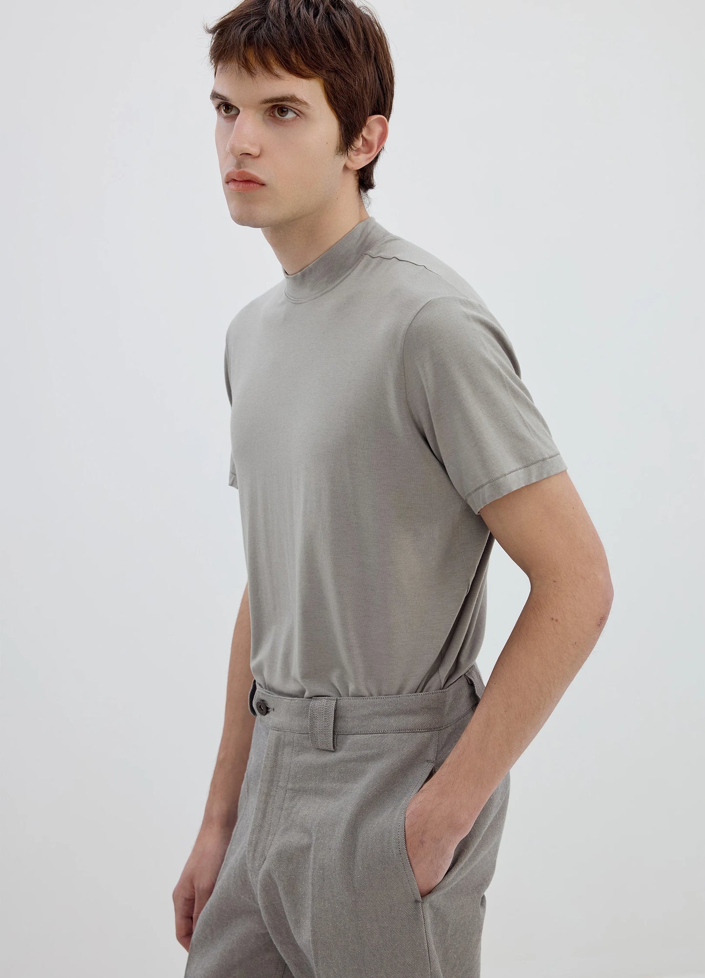 Merino Mock Neck Tee