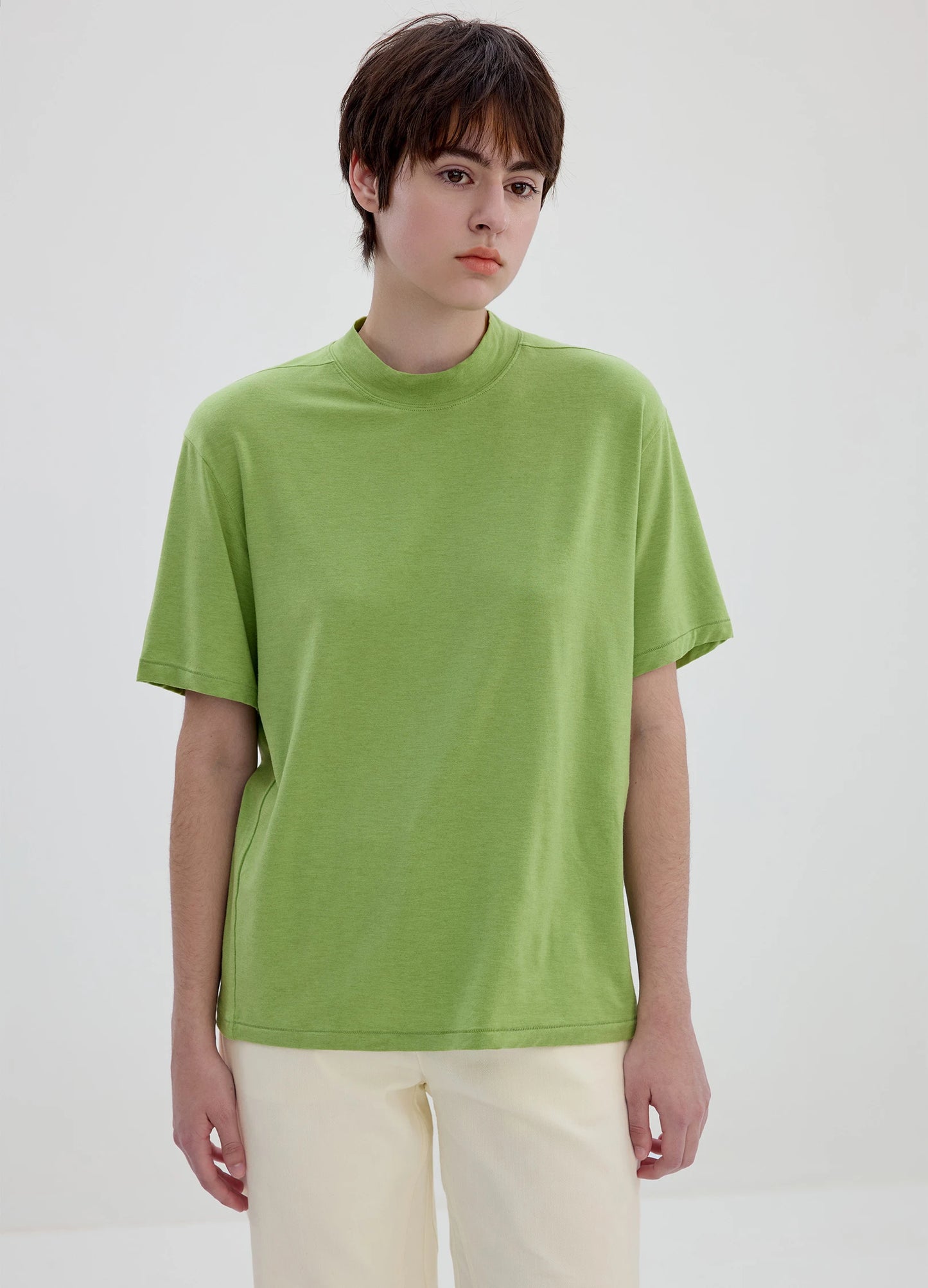 Merino Mock Neck Tee