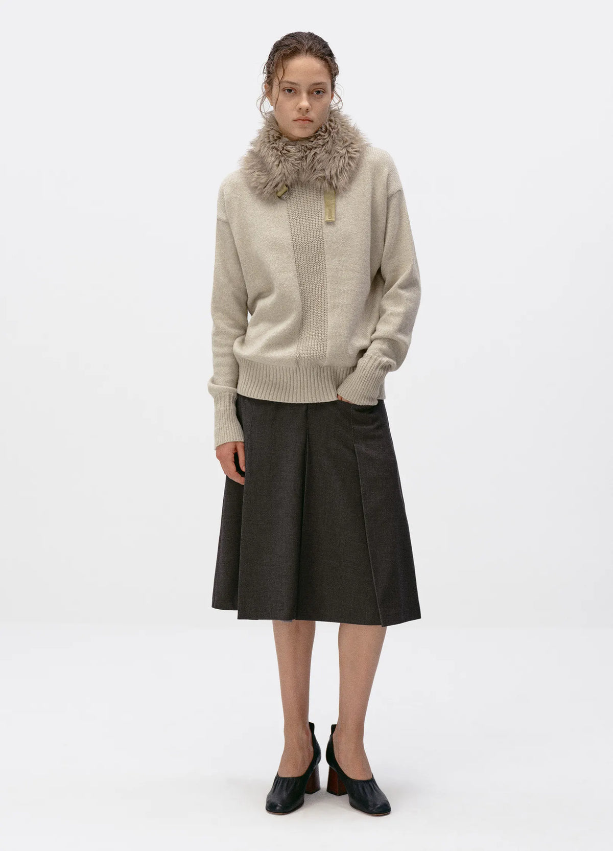 Merino Pleated Skirt