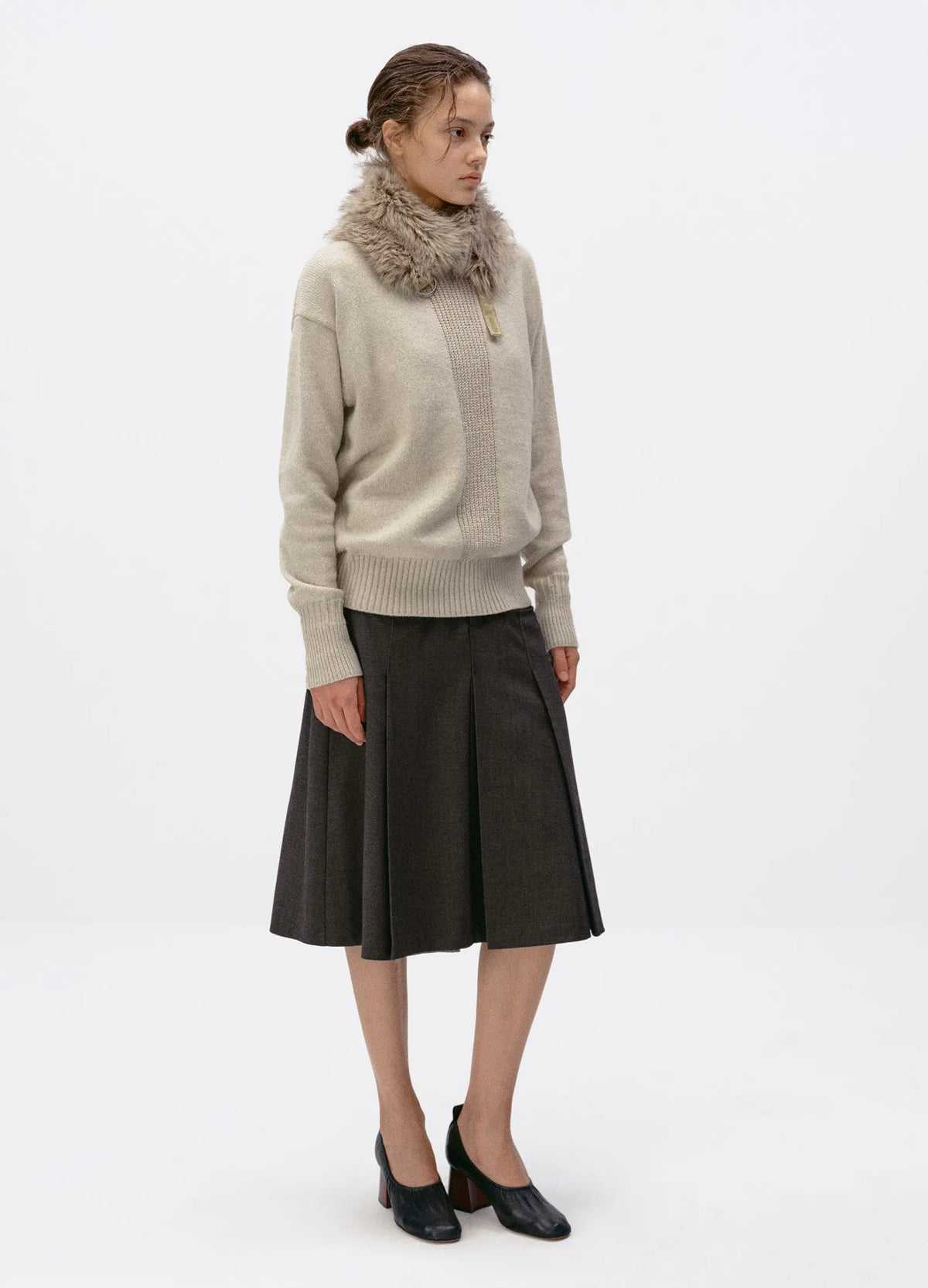 Merino Pleated Skirt