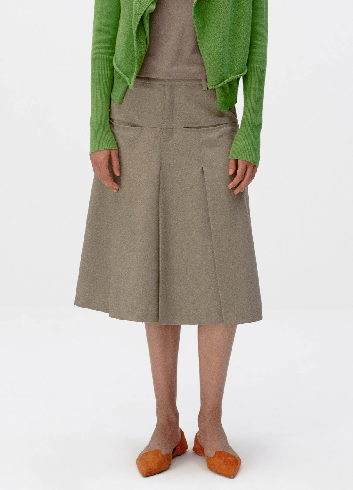 Merino Pleated Skirt