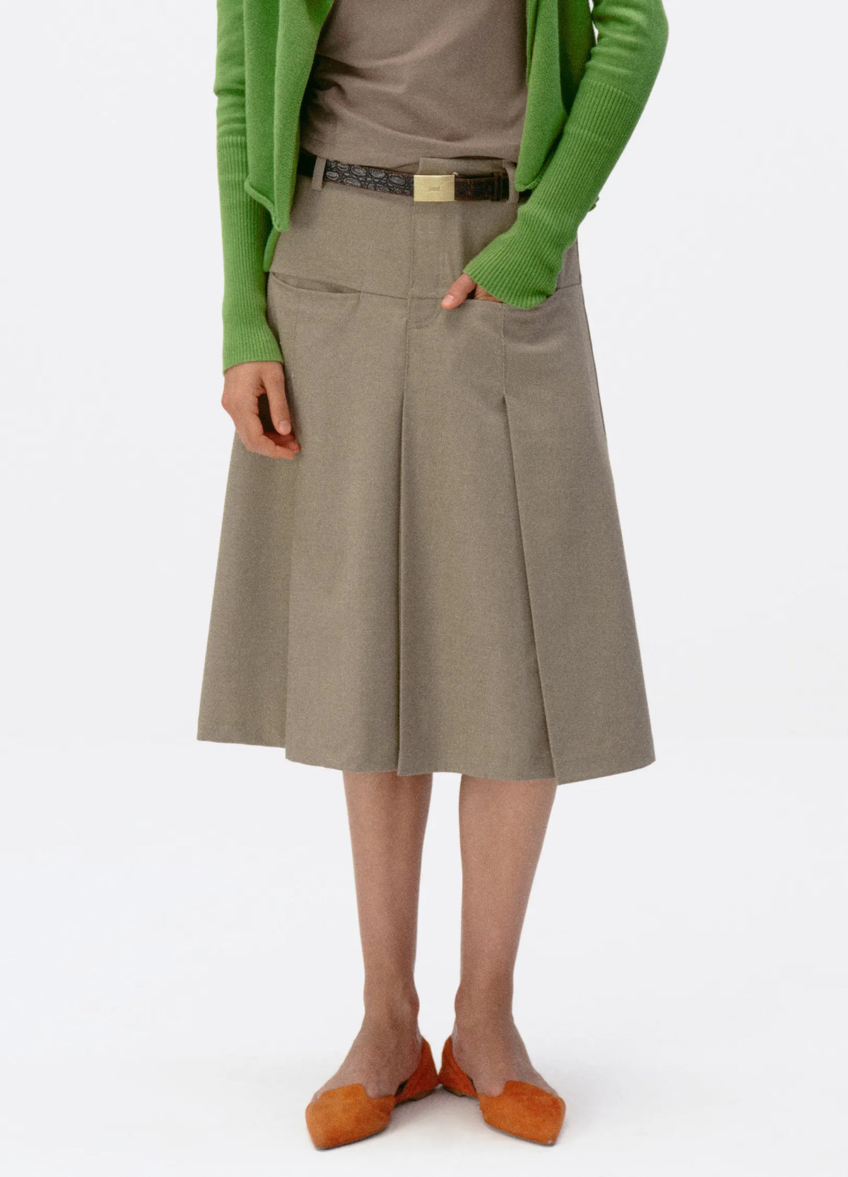 Merino Pleated Skirt