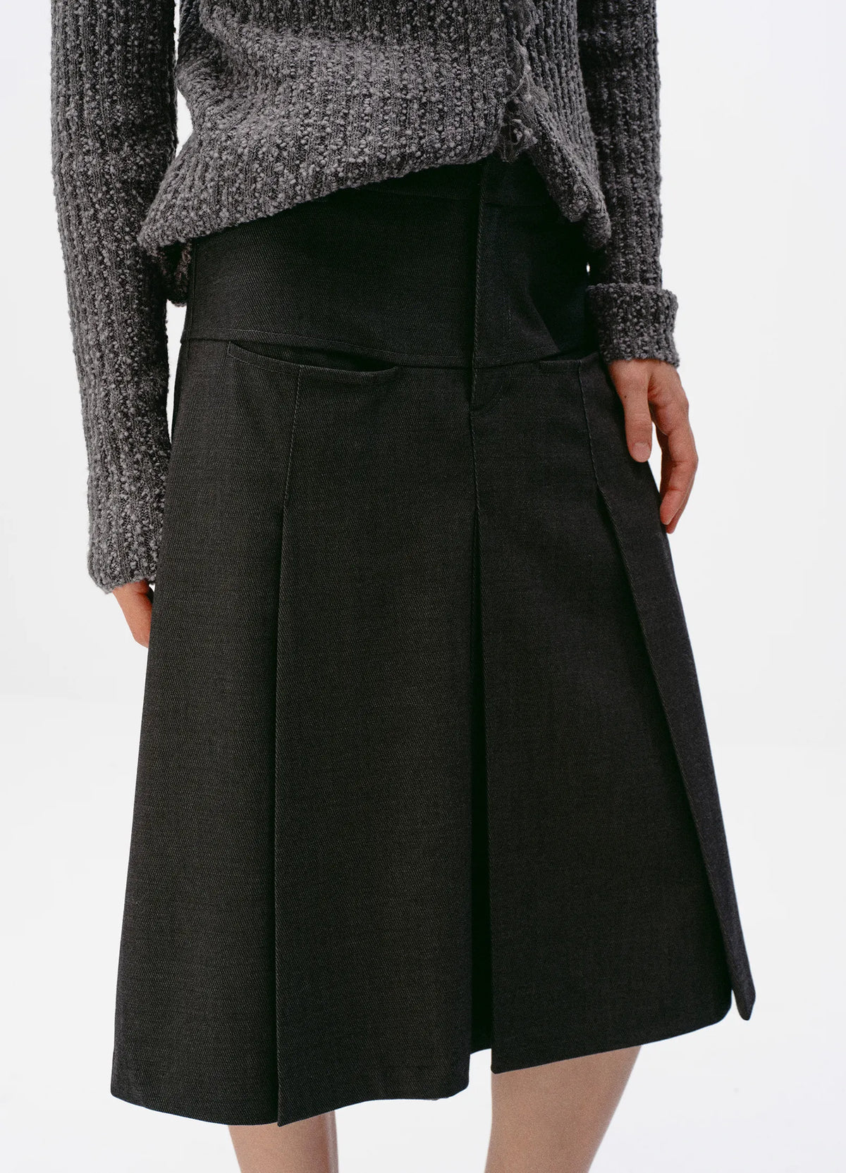 Merino Pleated Skirt